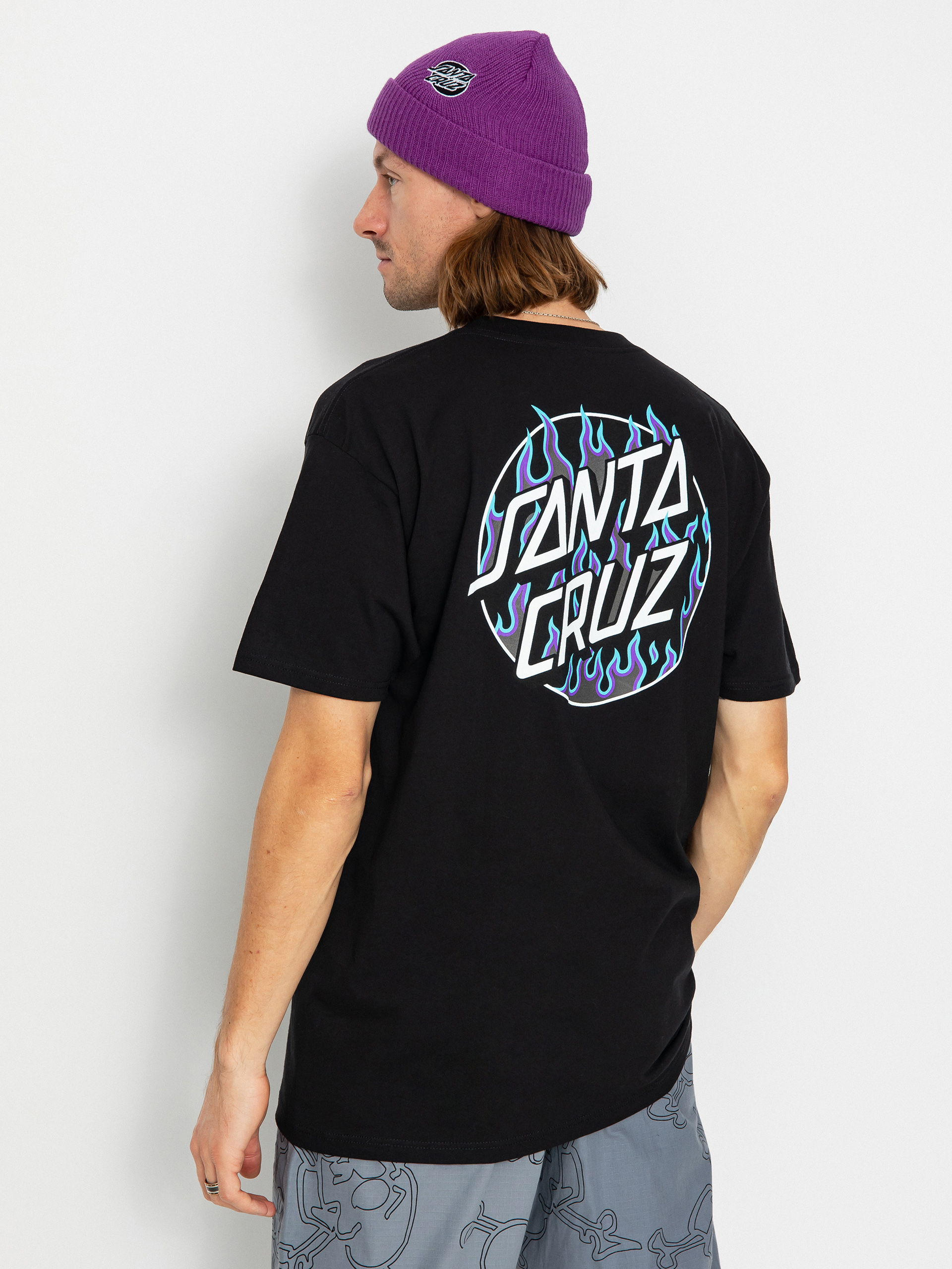 T-shirt Santa Cruz X Thrasher Flame Dot (black)