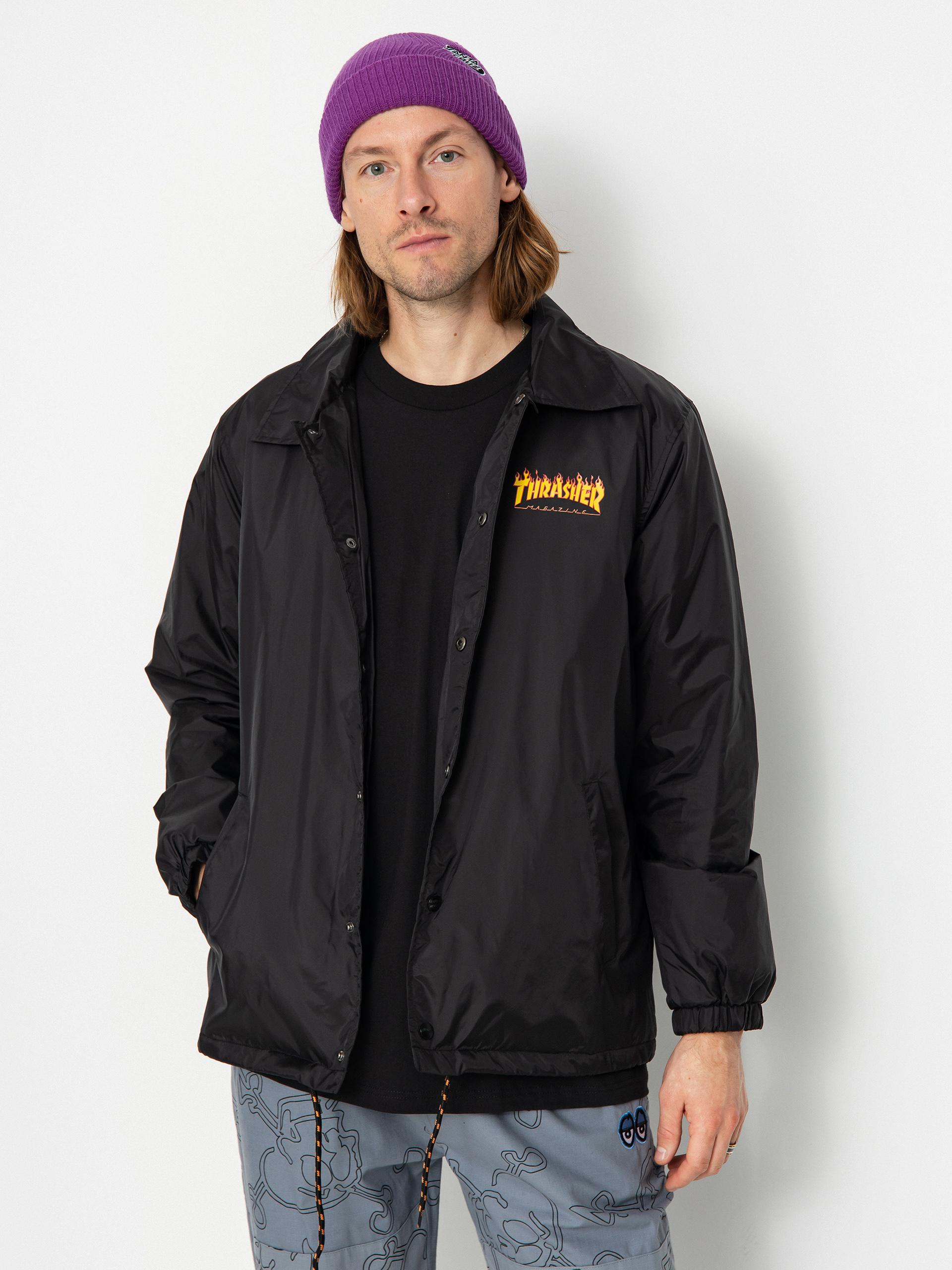 Kurtka Santa Cruz X Thrasher Flame Dot Coach (black)