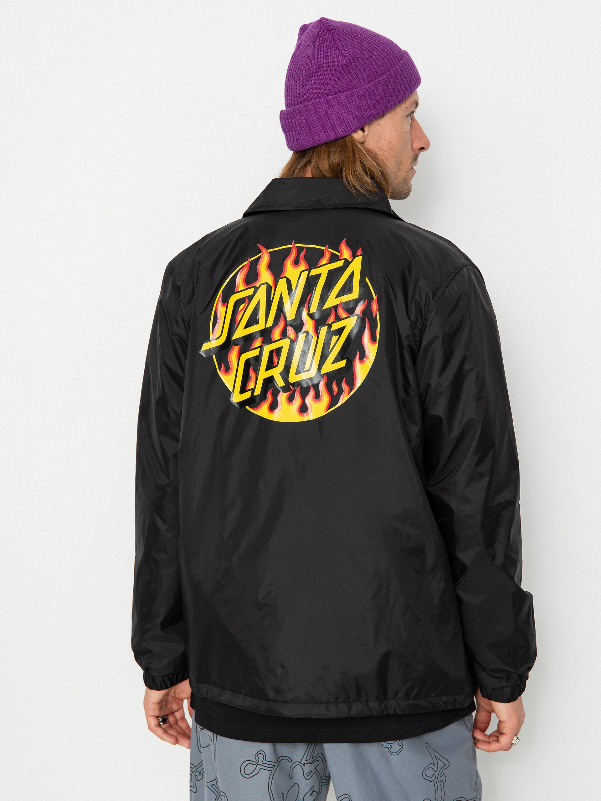 Kurtka Santa Cruz X Thrasher Flame Dot Coach (black)