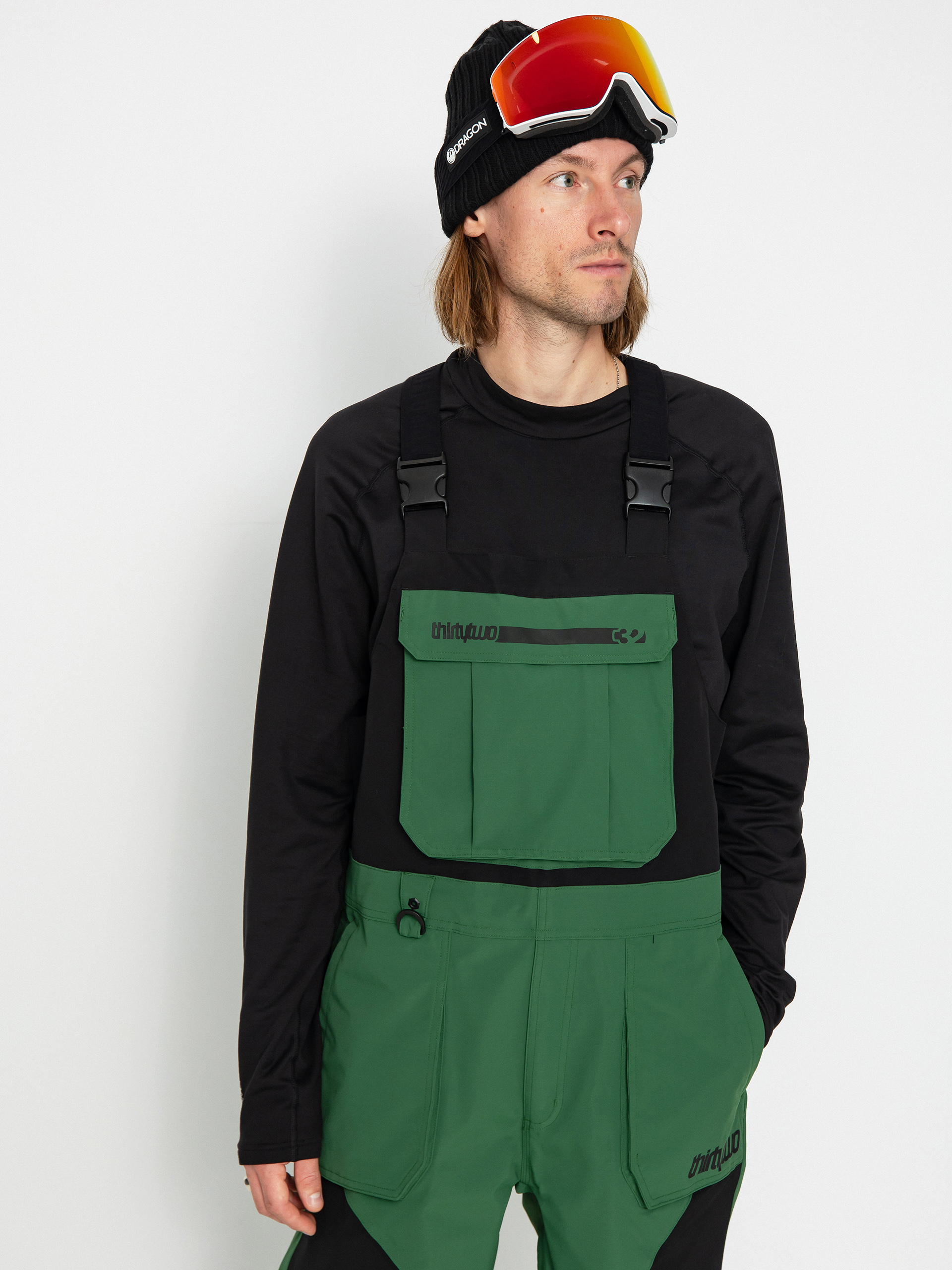 Męskie Spodnie snowboardowe ThirtyTwo Basement Bib (green)