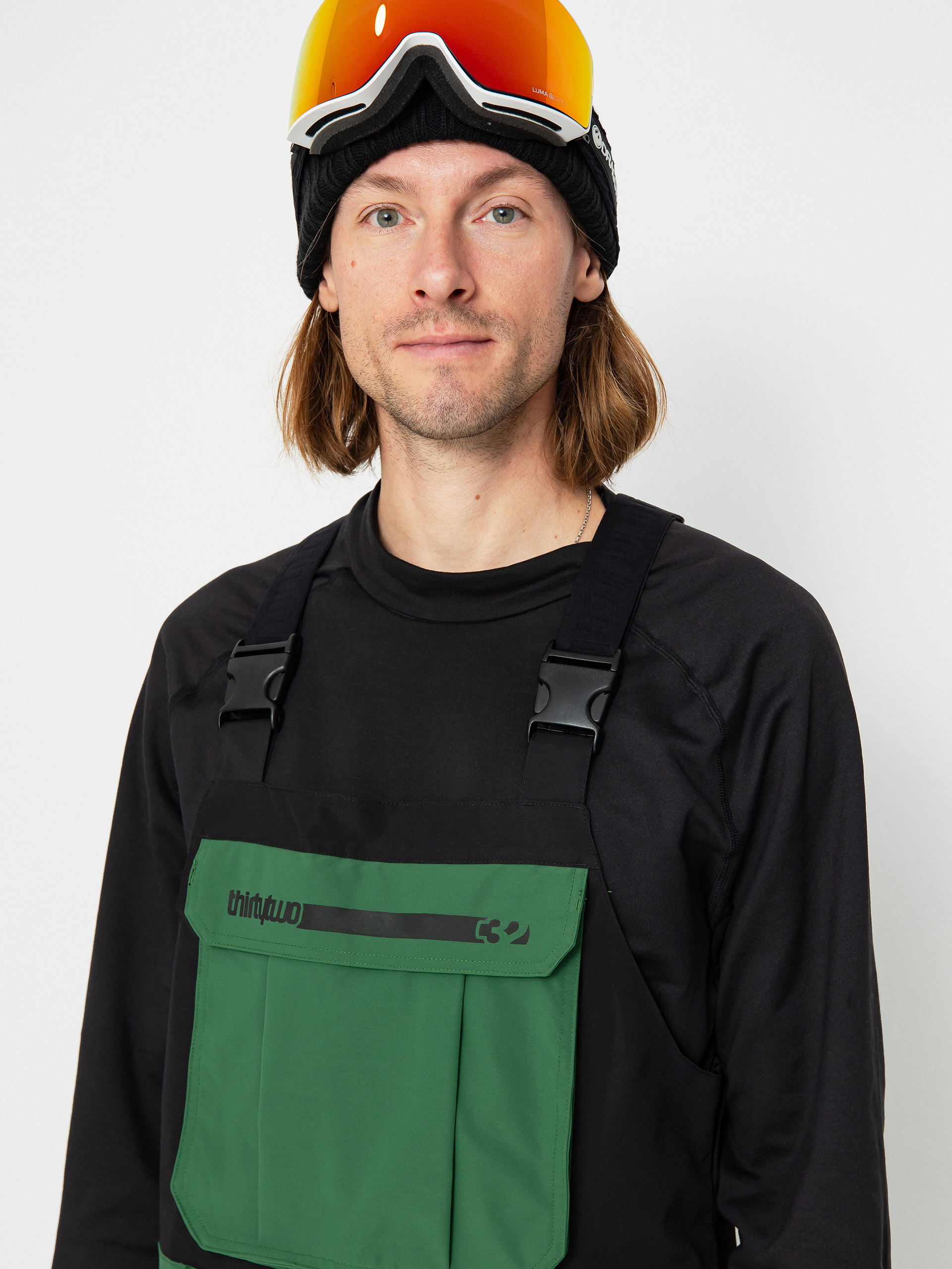 Męskie Spodnie snowboardowe ThirtyTwo Basement Bib (green)