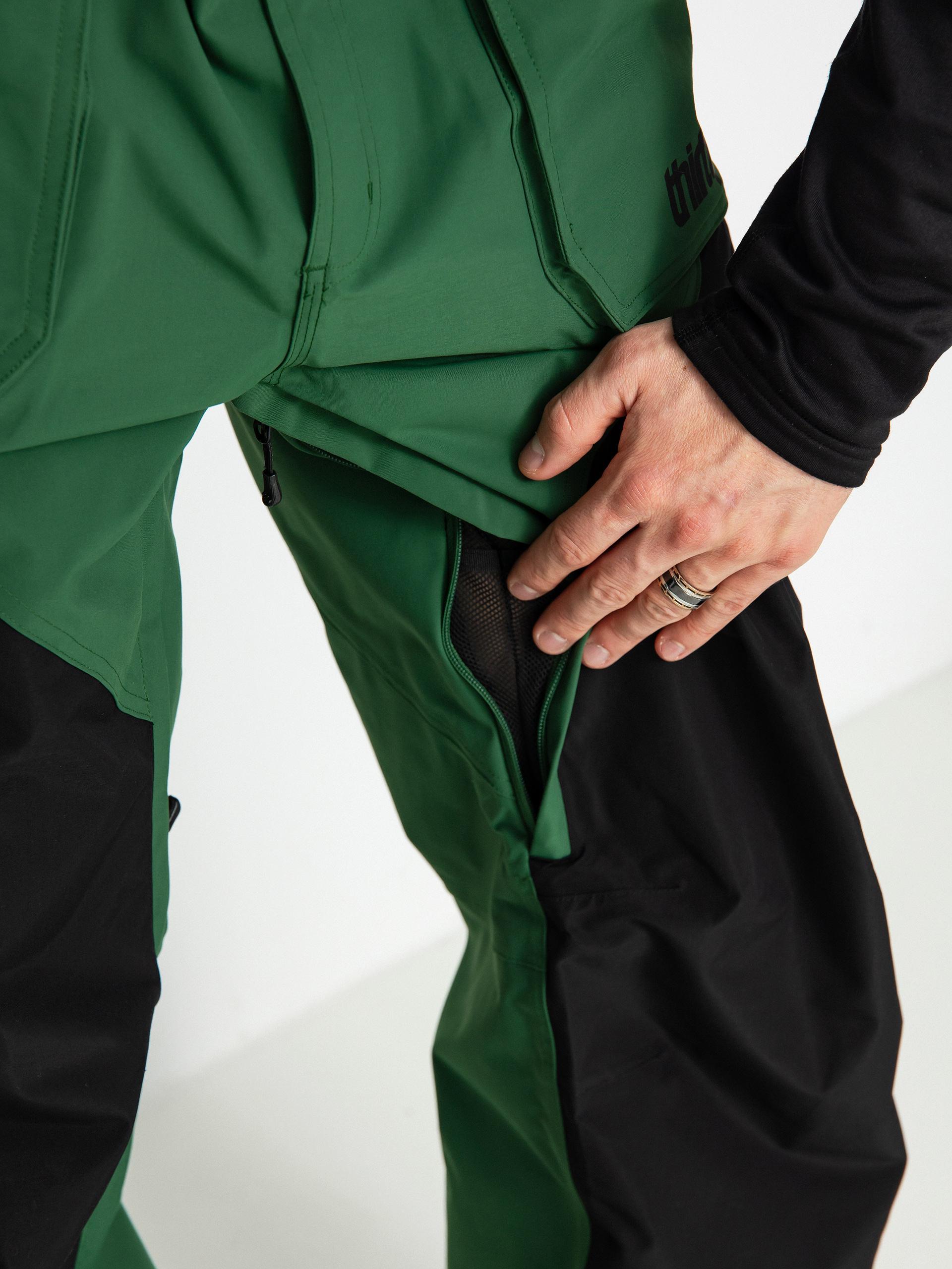 Męskie Spodnie snowboardowe ThirtyTwo Basement Bib (green)