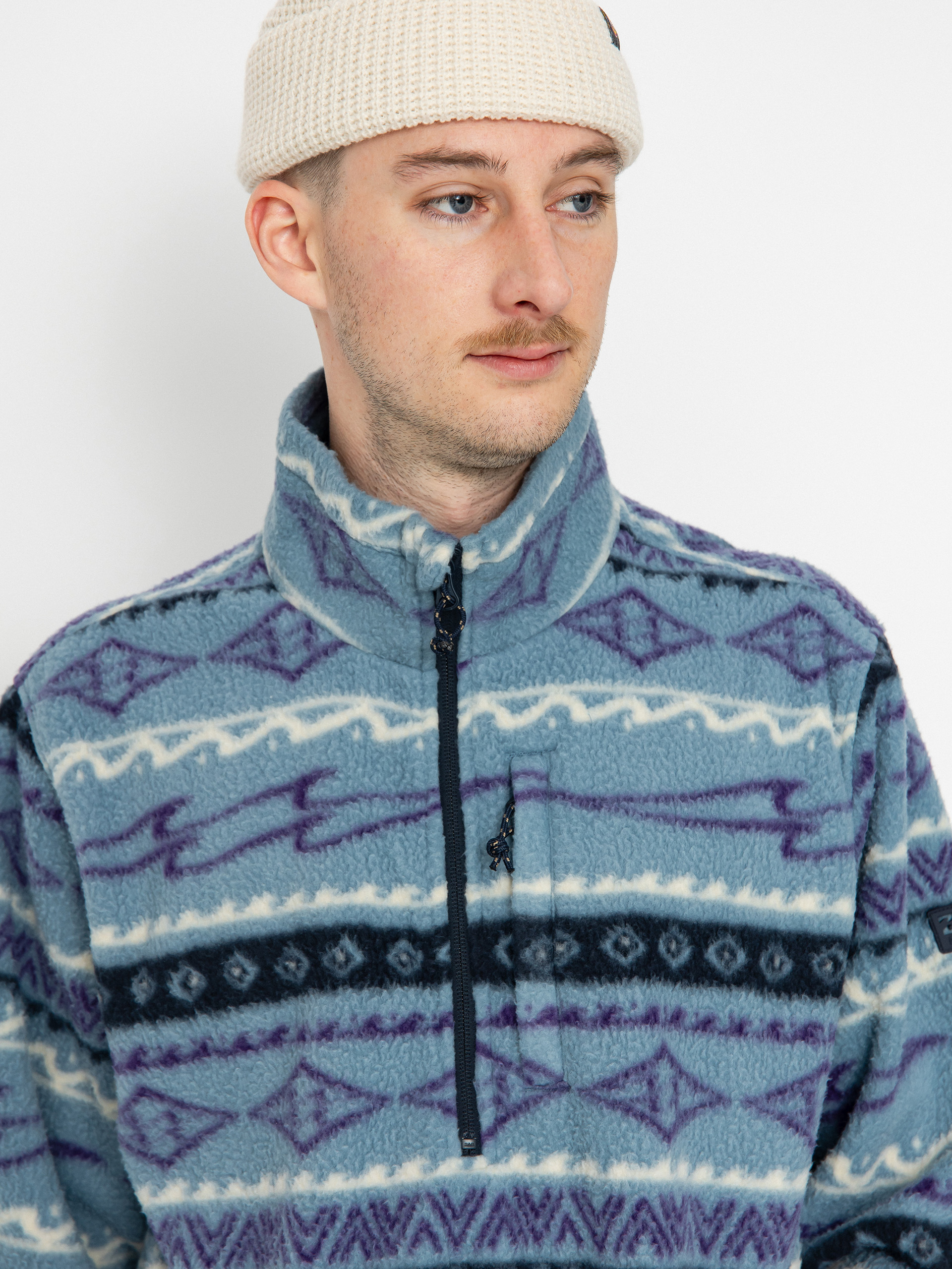 Męski Polar Billabong Boundary Mock Neck (washed blue)