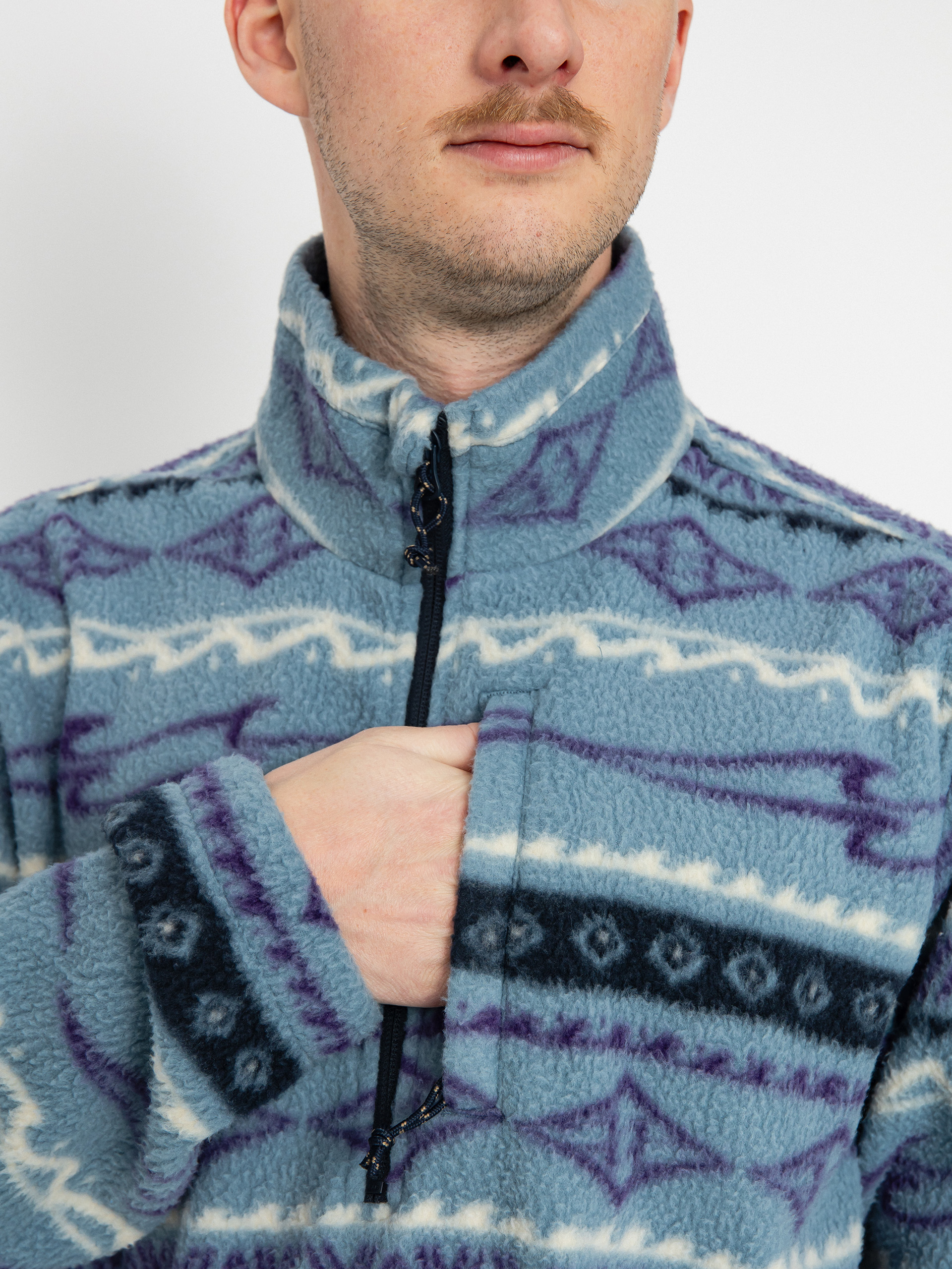 Męski Polar Billabong Boundary Mock Neck (washed blue)