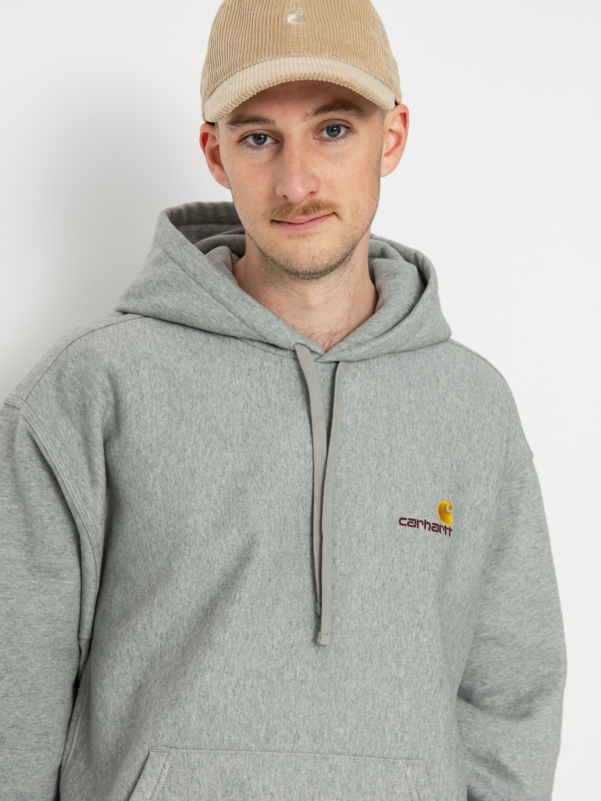 Bluza z kapturem Carhartt WIP American Script HD (grey heather)