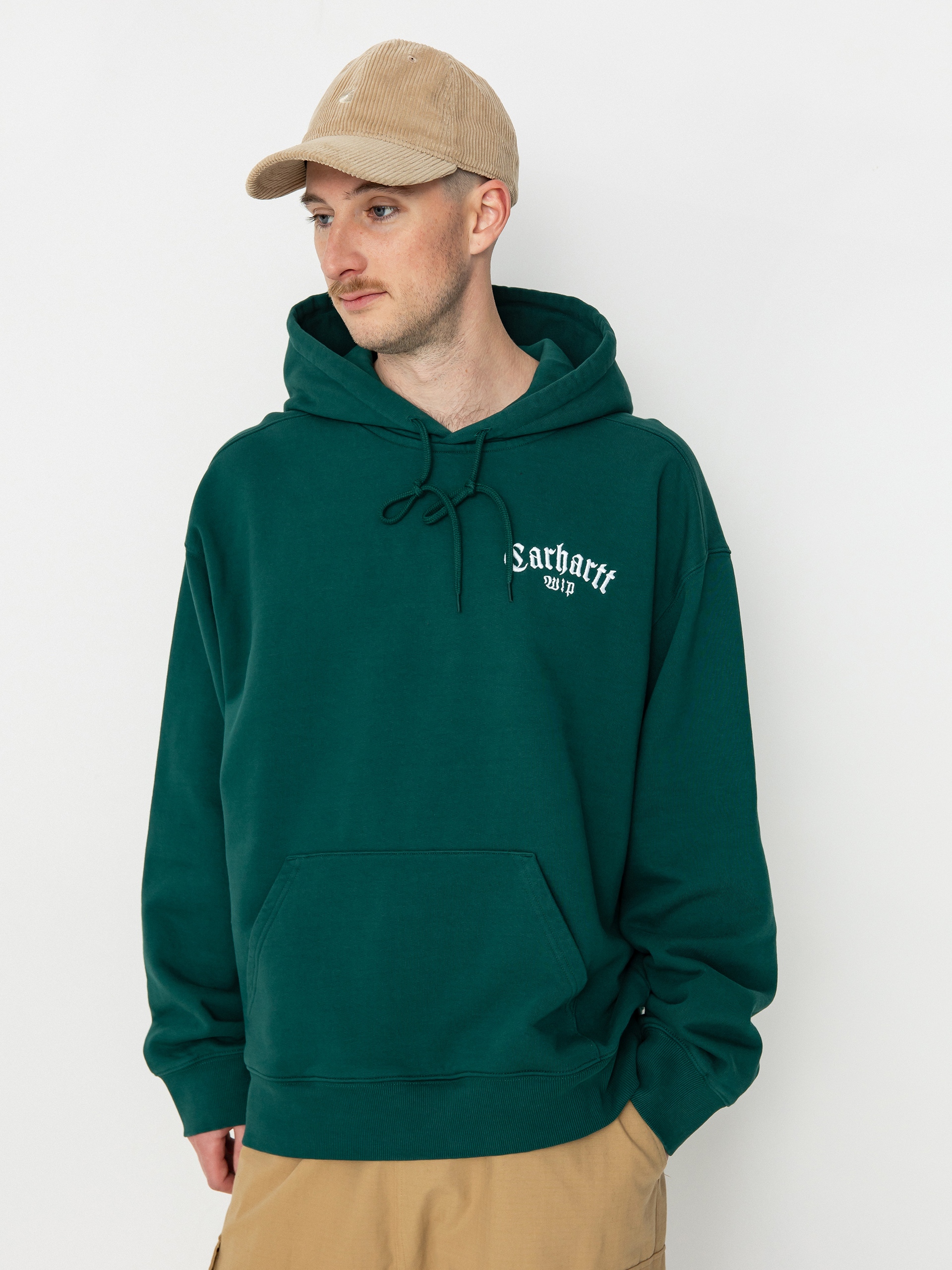 Bluza z kapturem Carhartt WIP Onyx Script HD (chervil/white)
