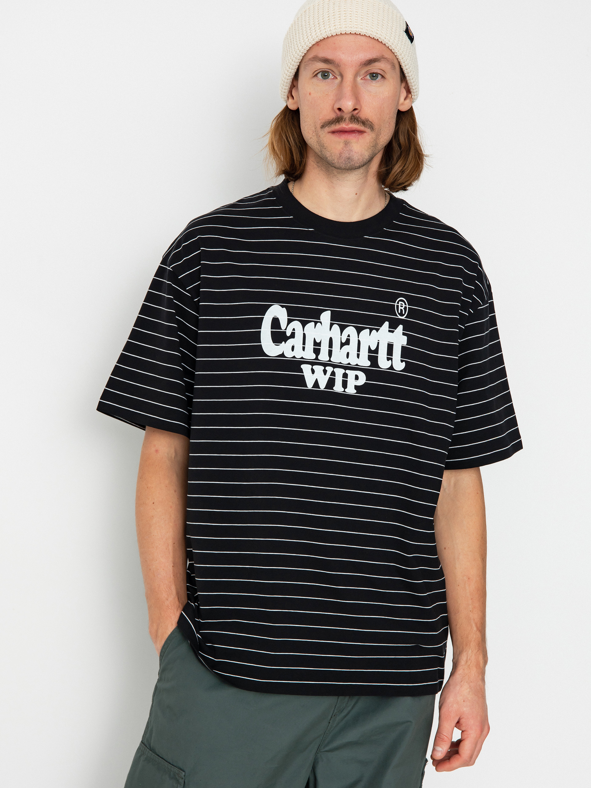 T-shirt Carhartt WIP Orlean Spree (orlean stripe horizontal/black/white)