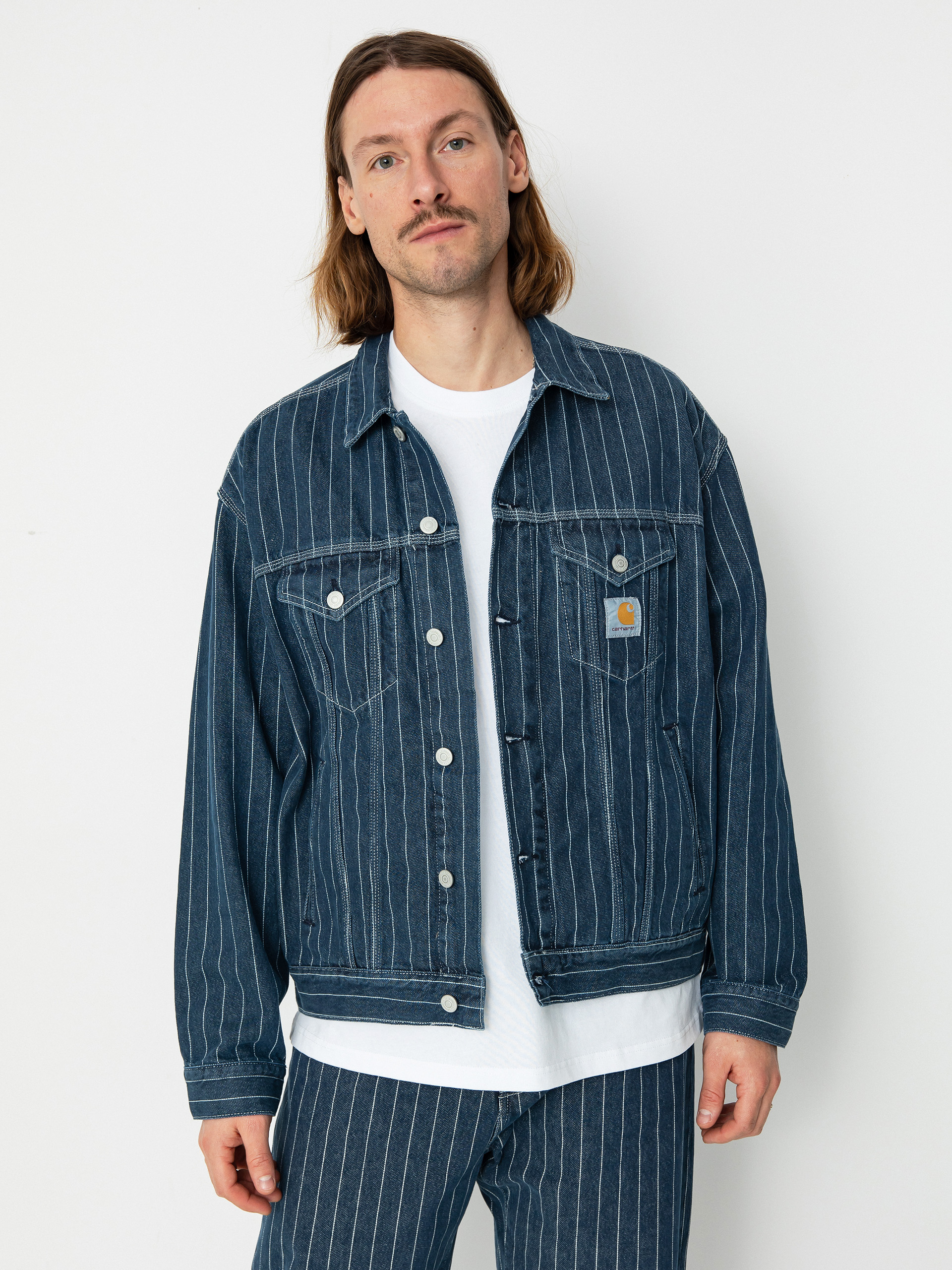 ジャケット・アウター Carhartt WIP ORLEAN JACKET Kurtka Carhartt WIP Orlean - niebieski (orlean stripe/blue