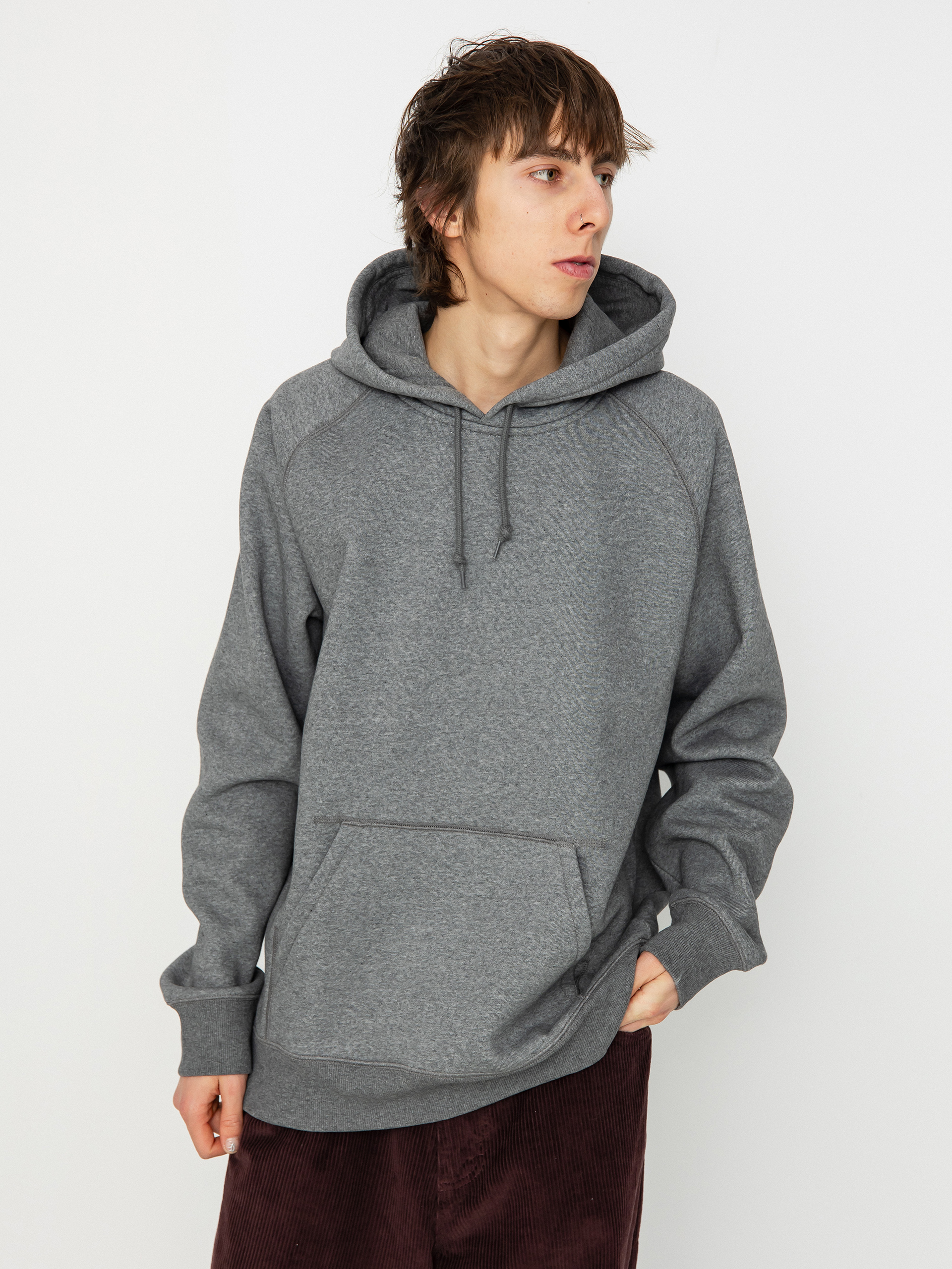 Bluza z kapturem Carhartt WIP Chase HD (dark grey heather/gold)