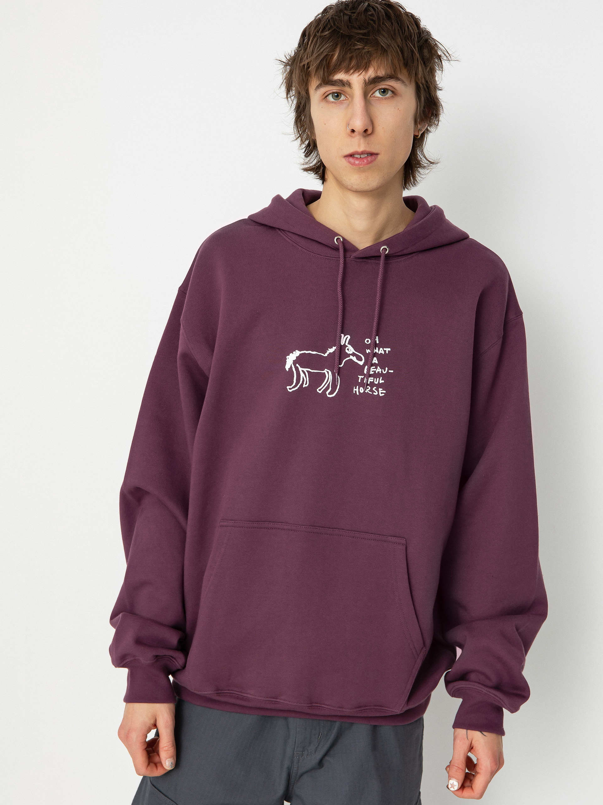 Bluza z kapturem Polar Skate Beautiful Horses Dave HD (plum)