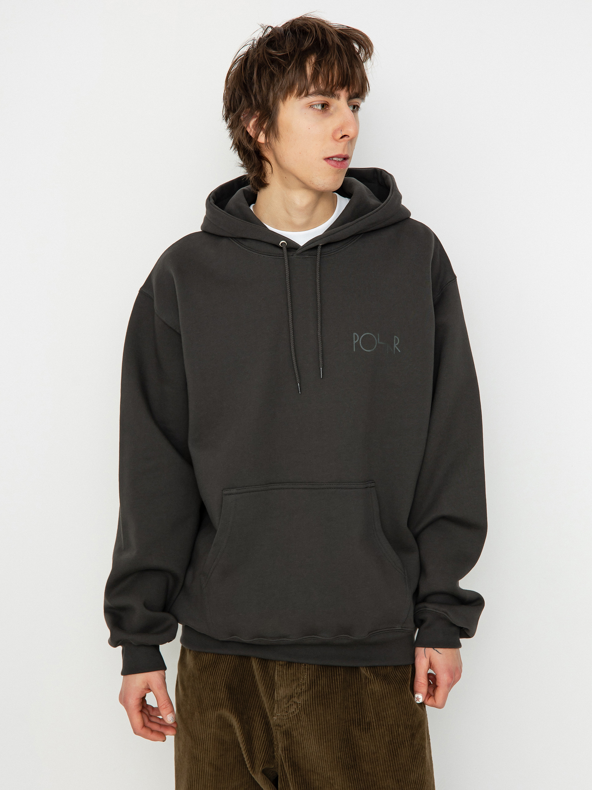 Bluza z kapturem Polar Skate Stroke Logo Dave HD (dirty black)