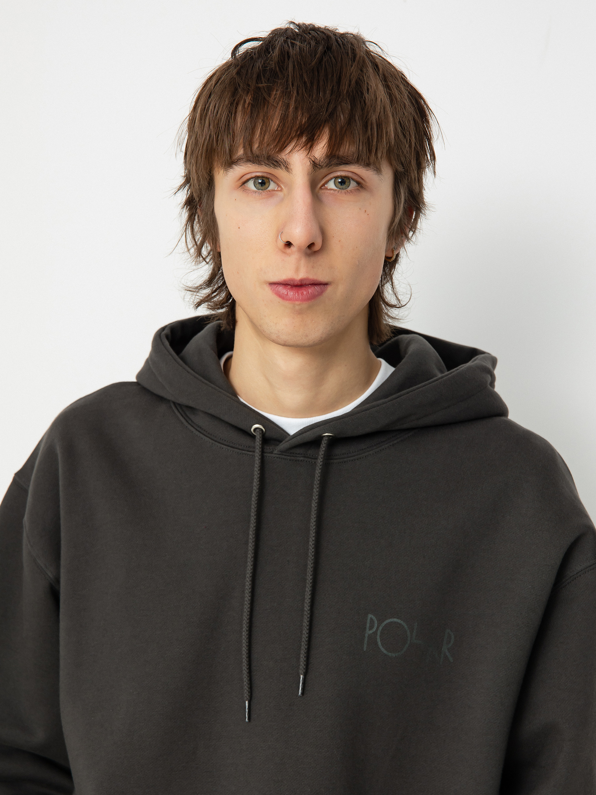 Bluza z kapturem Polar Skate Stroke Logo Dave HD (dirty black)