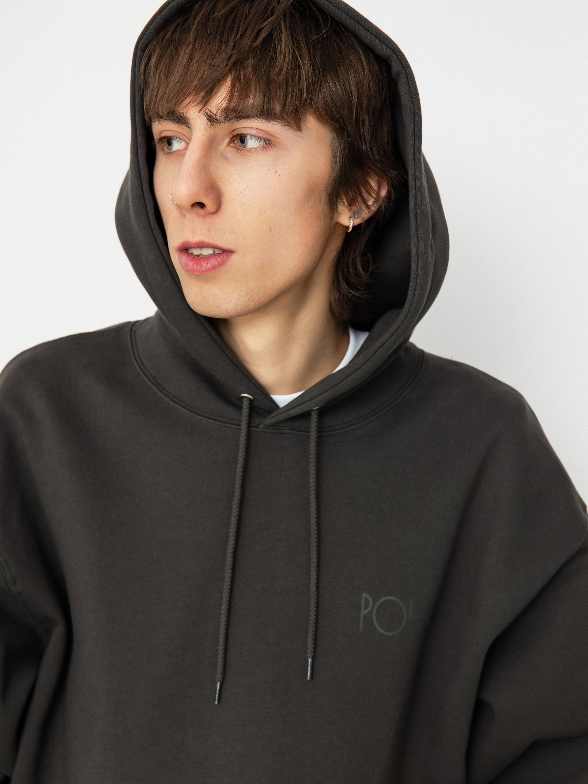 Bluza z kapturem Polar Skate Stroke Logo Dave HD (dirty black)