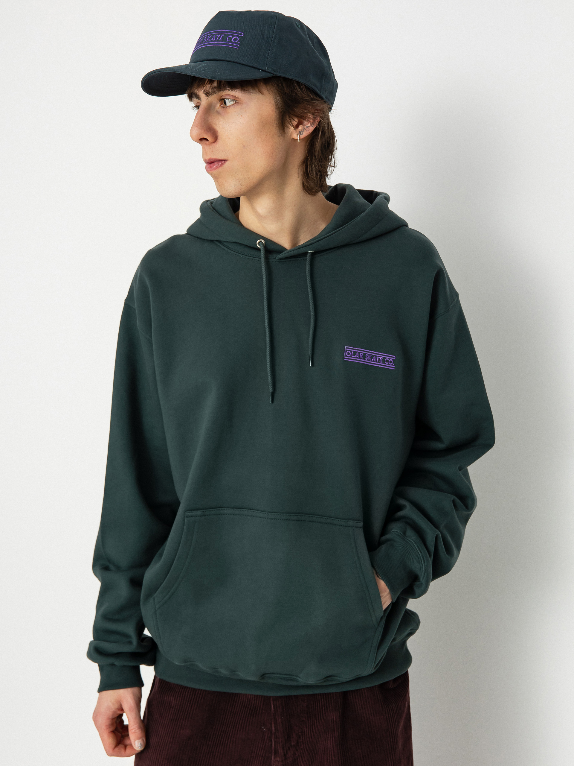 Bluza z kapturem Polar Skate Stretch Logo Dave HD (dark teal)