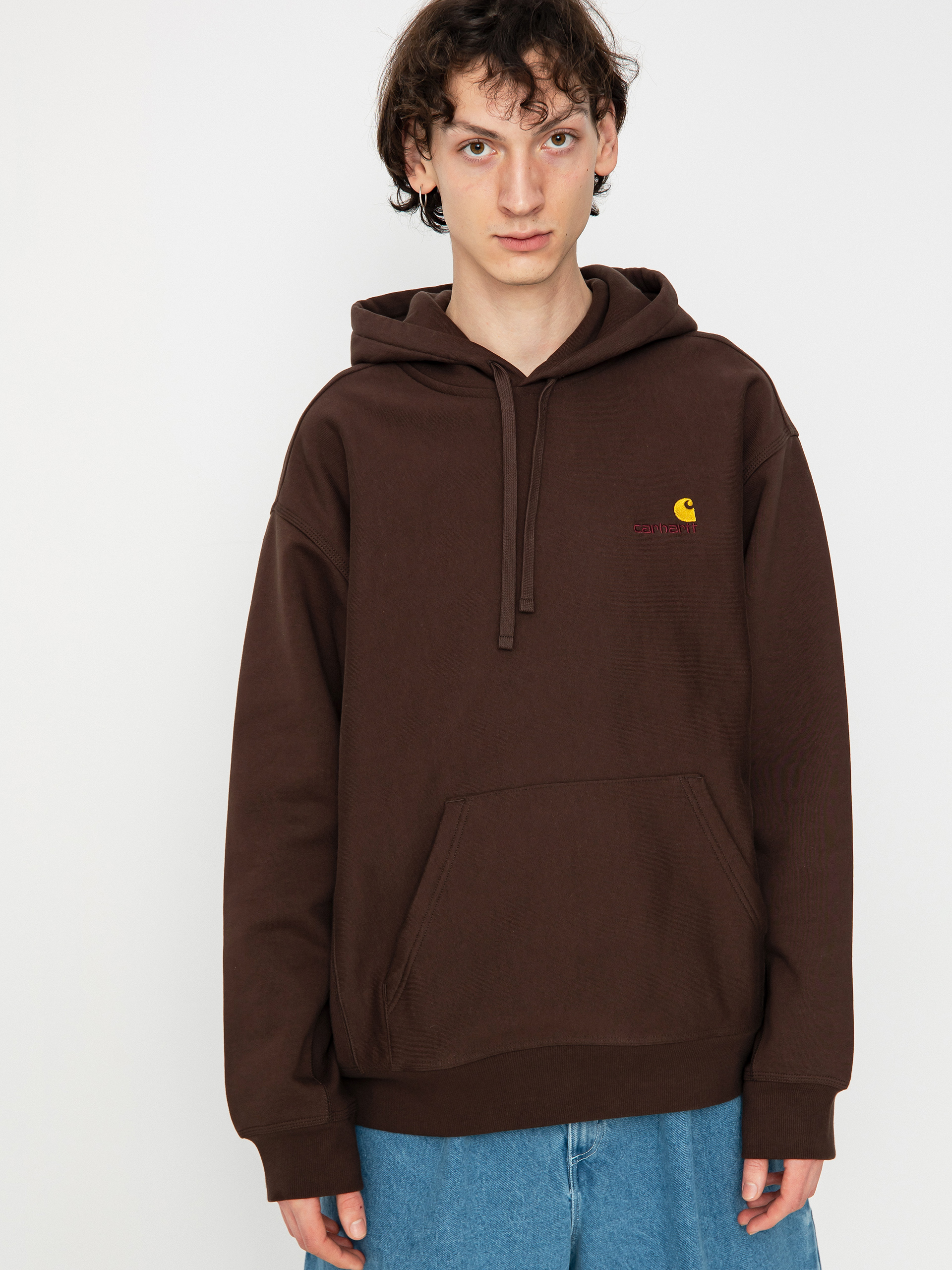 Bluza z kapturem Carhartt WIP American Script HD (tobacco)