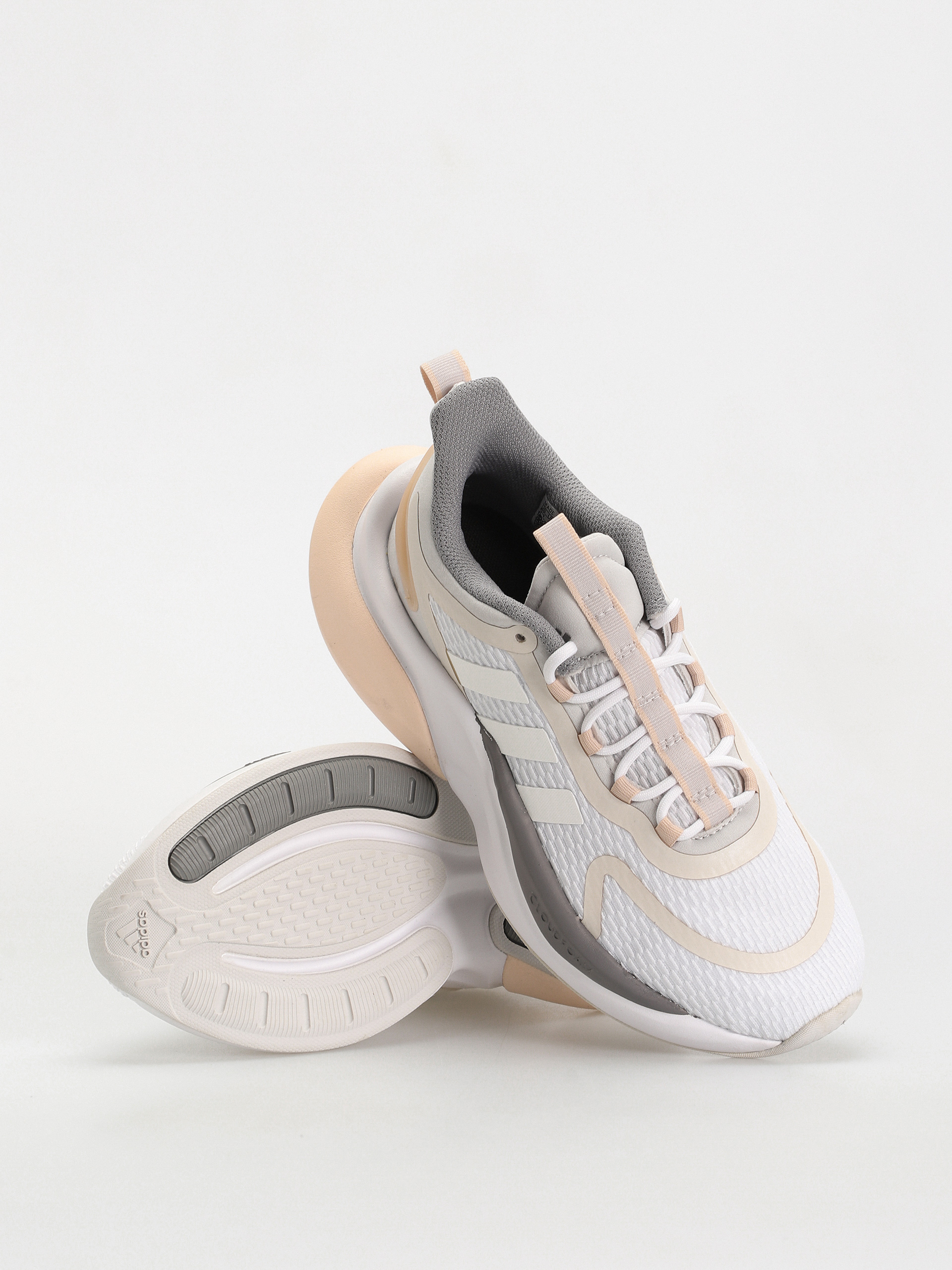 c343091superSOFT600m4＝16lb Buty adidas AlphaBounce + Wmn - beżowy (ftwwht/zeromt/grethr)