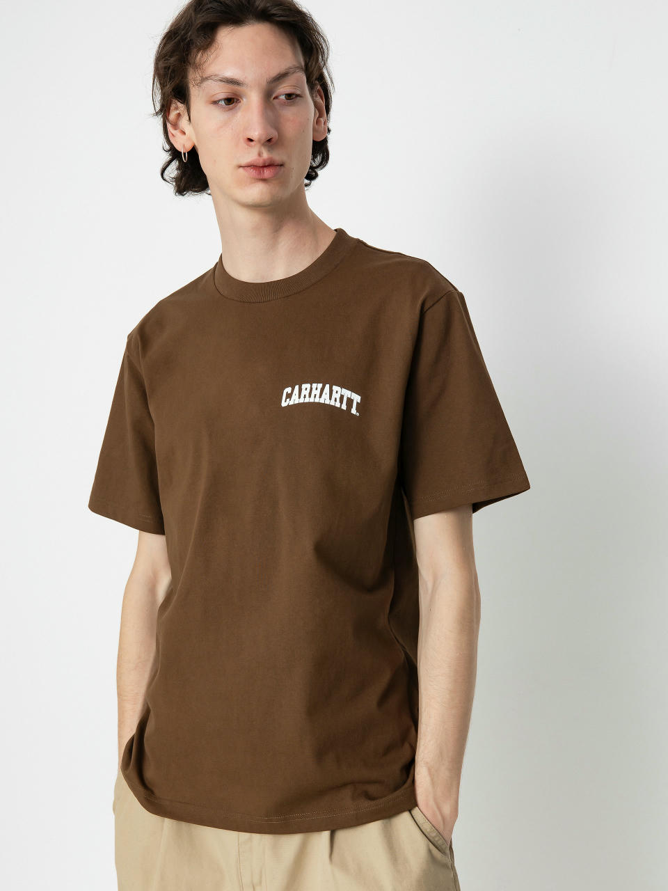 T-shirt Carhartt WIP University Script (lumber/white)