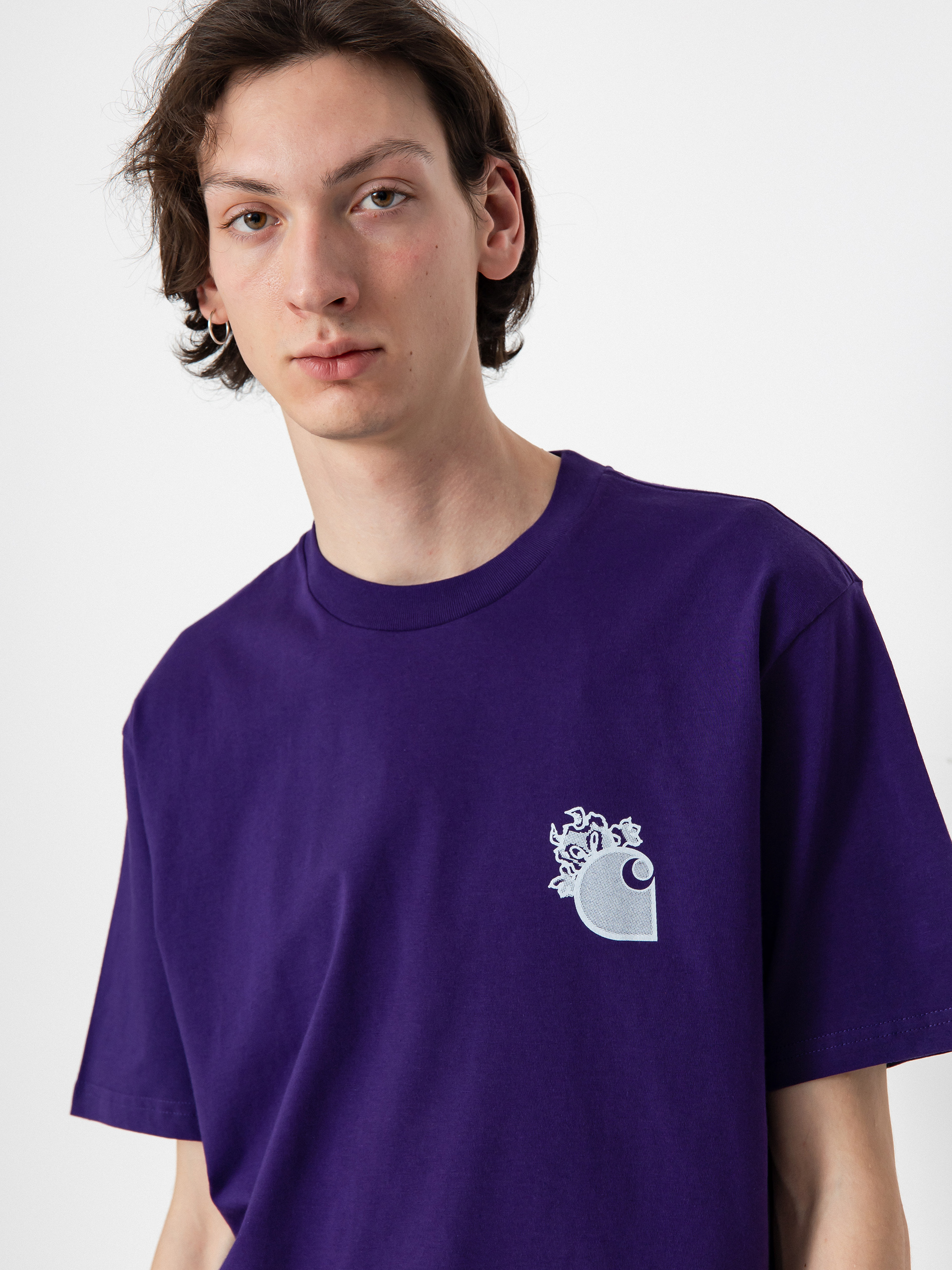 T-shirt Carhartt WIP Little Hellraiser (tyrian/white)