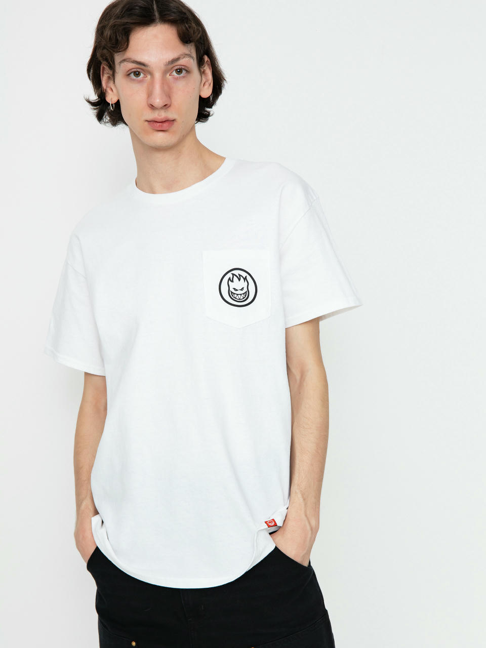 T-shirt Spitfire Pocket Swrld Classic (white/black)