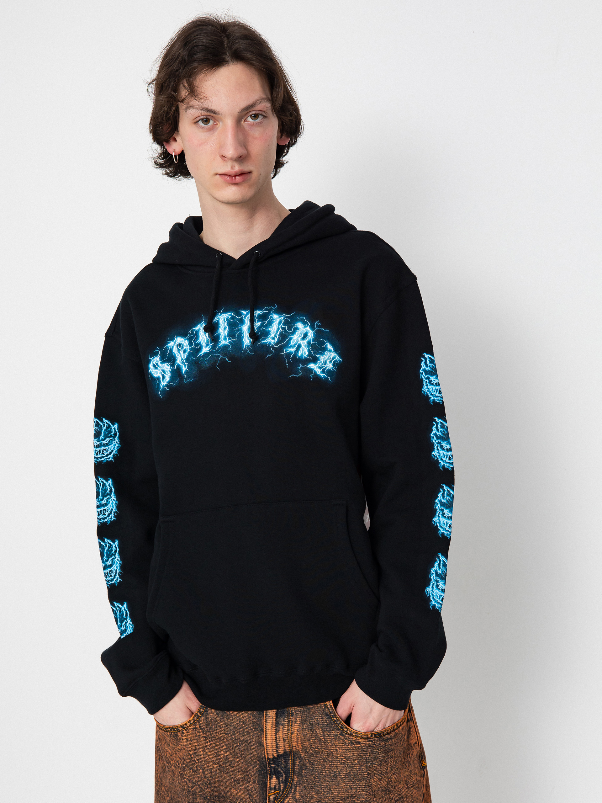 Huf x thrasher outlet tds allover black hoodie