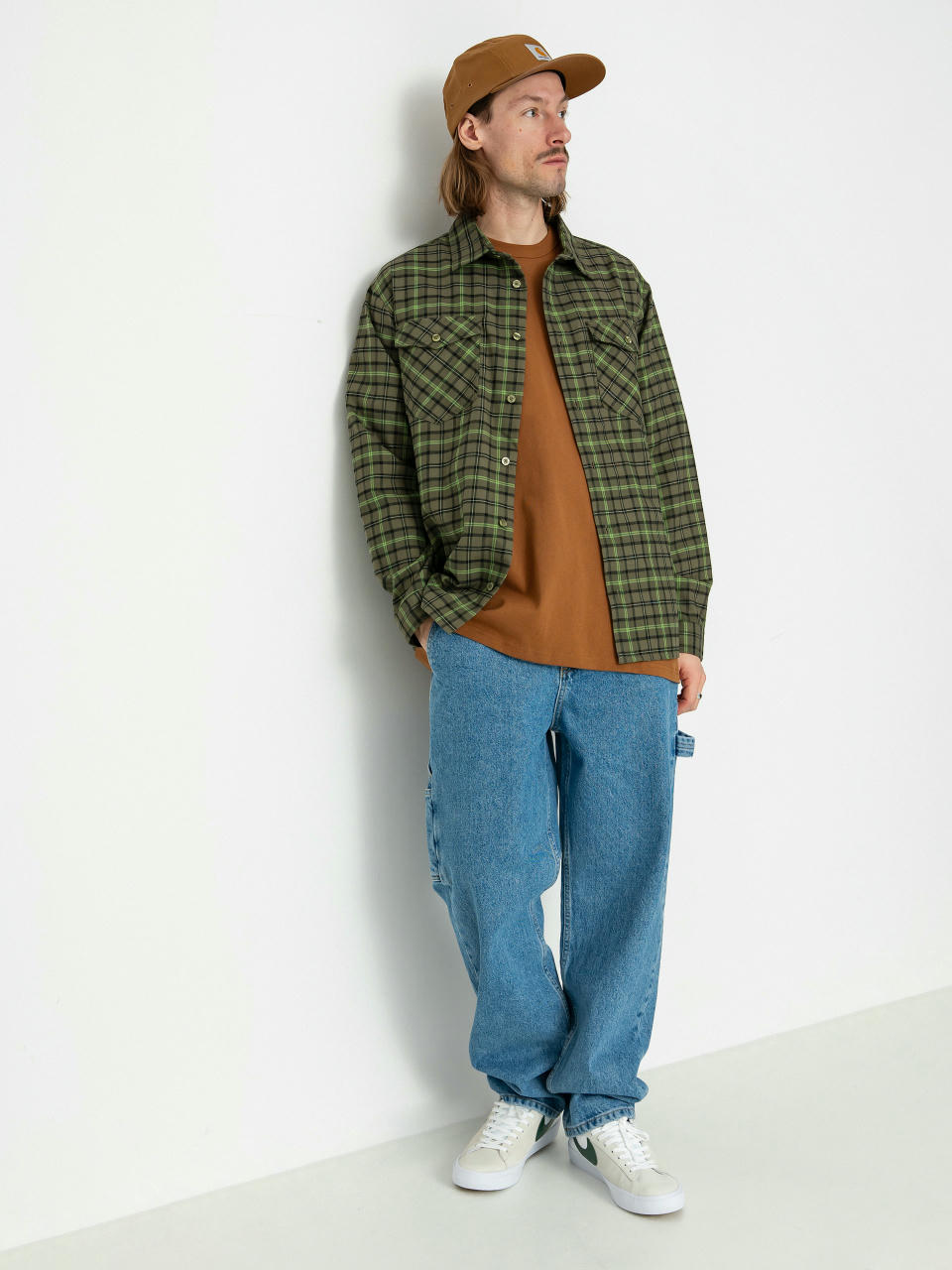 Koszula Nike SB Flannel Button Up (medium olive/cargo khaki)