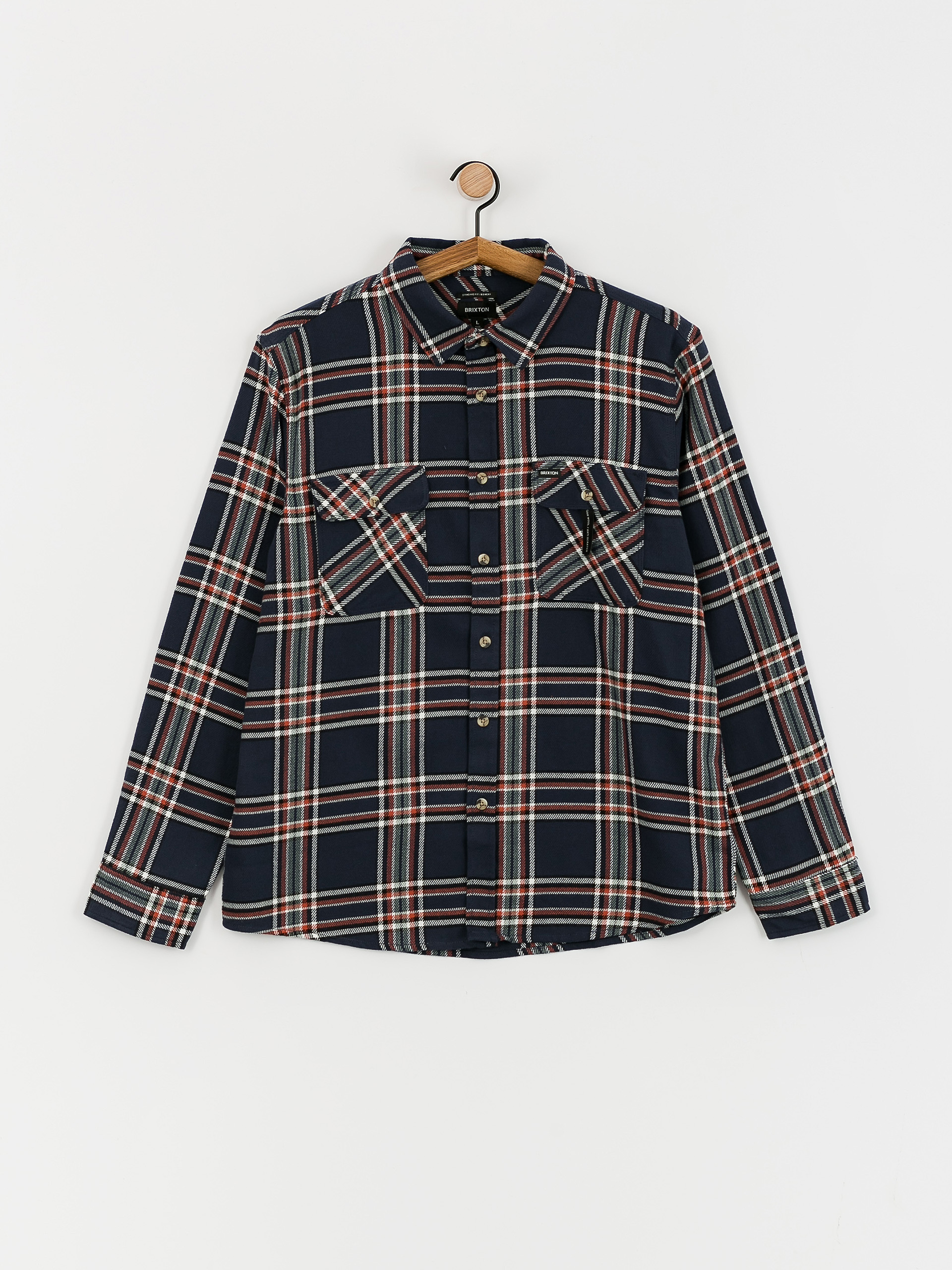 Koszula Brixton Bowery Flannel Ls (washed navy/off white/terracot)