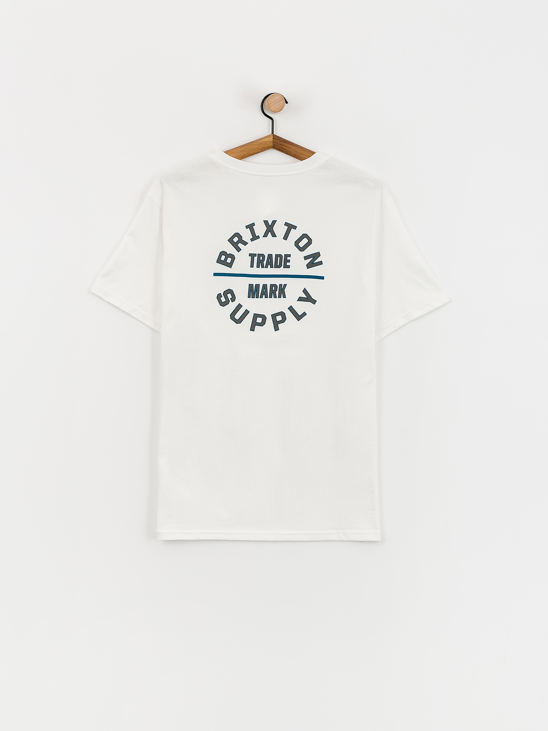 T-shirt Brixton Oath V Stt (white/chinois green/blue danub)