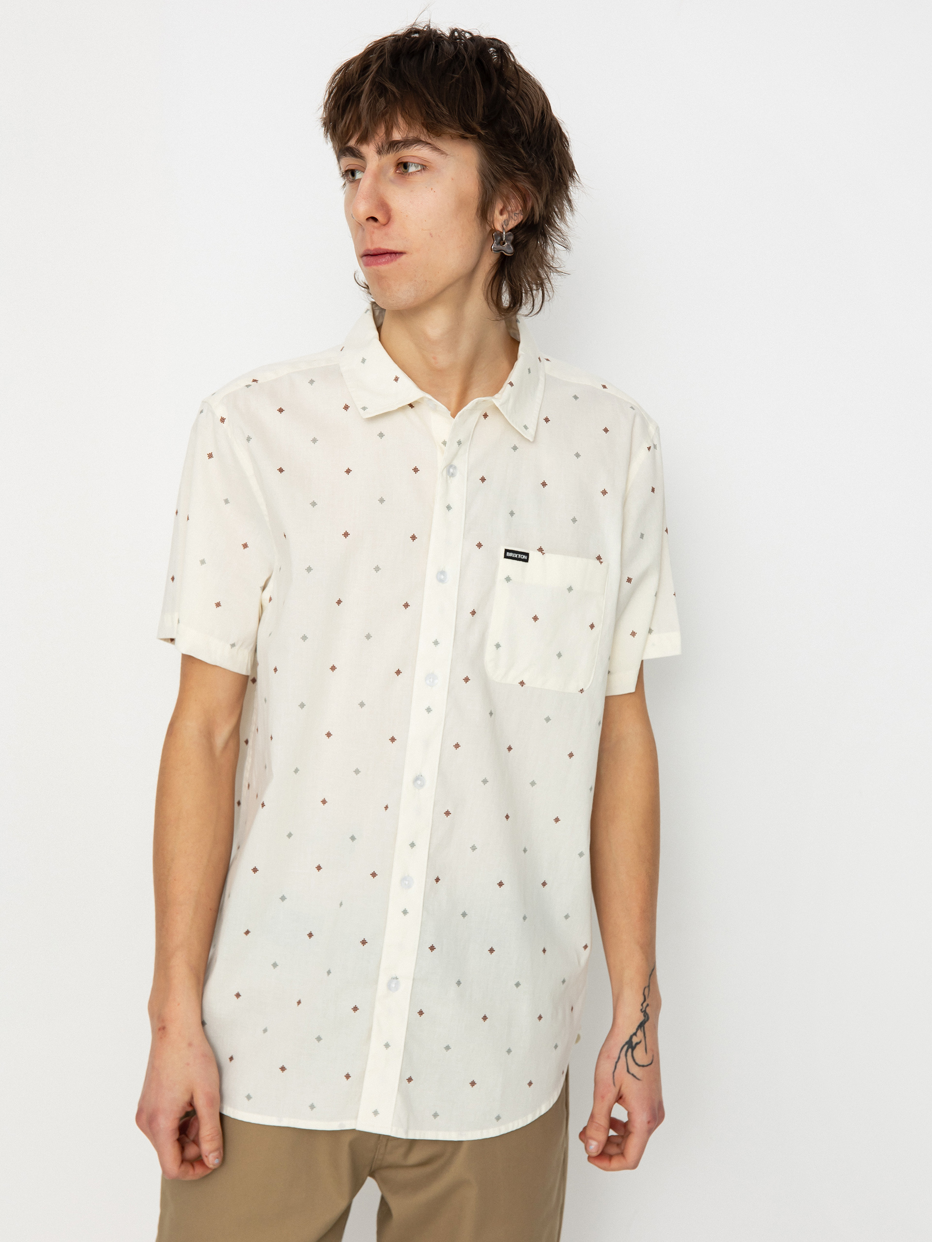 Koszula Brixton Charter Print Wvn (off white pyramid)