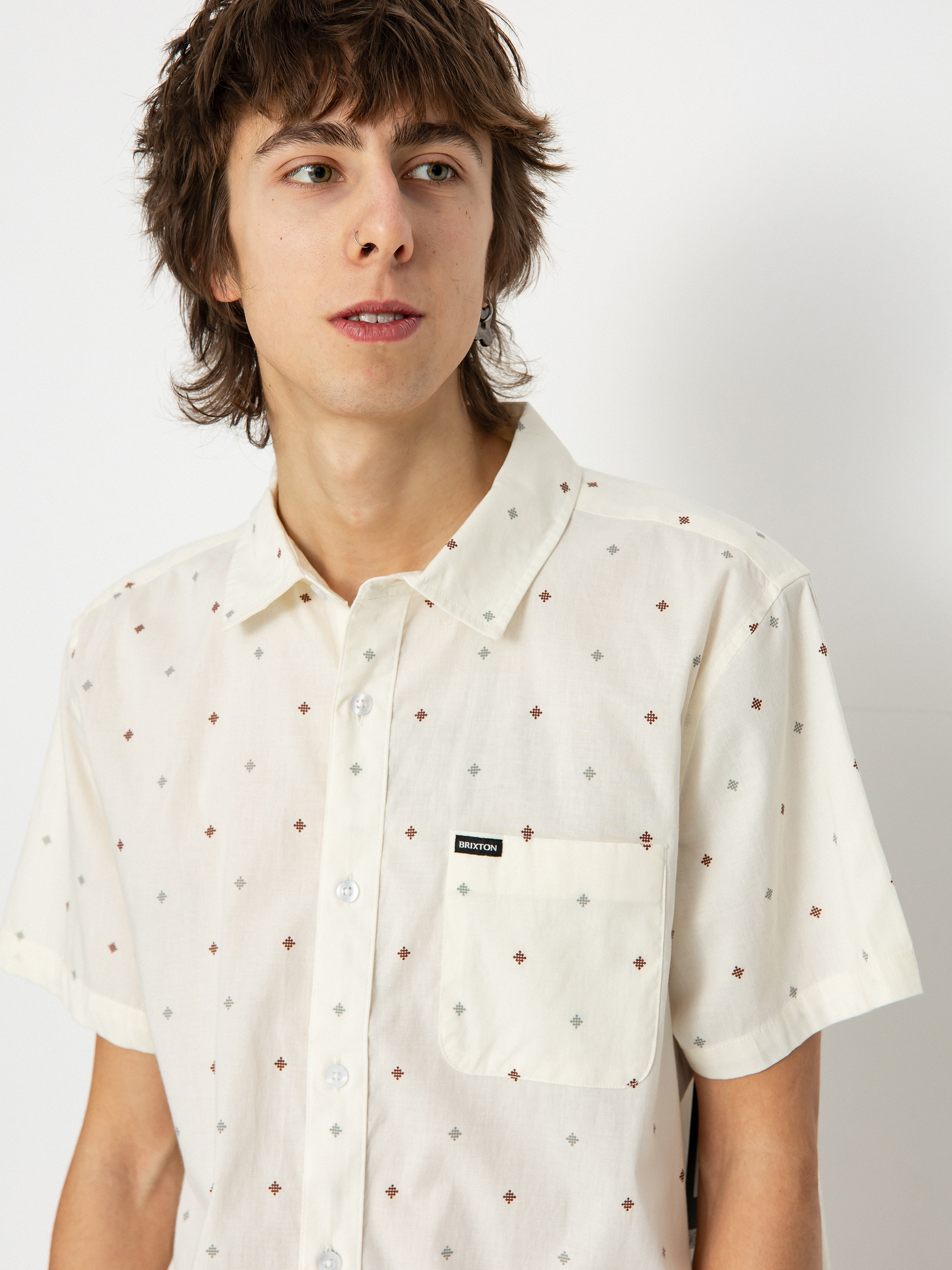 Koszula Brixton Charter Print Wvn (off white pyramid)