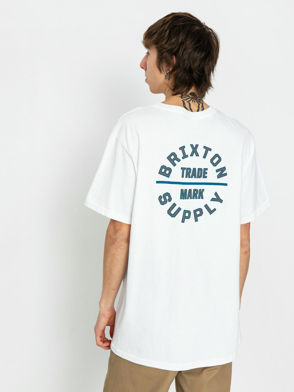 T-shirt Brixton Oath V Stt (white/chinois green/blue danub)