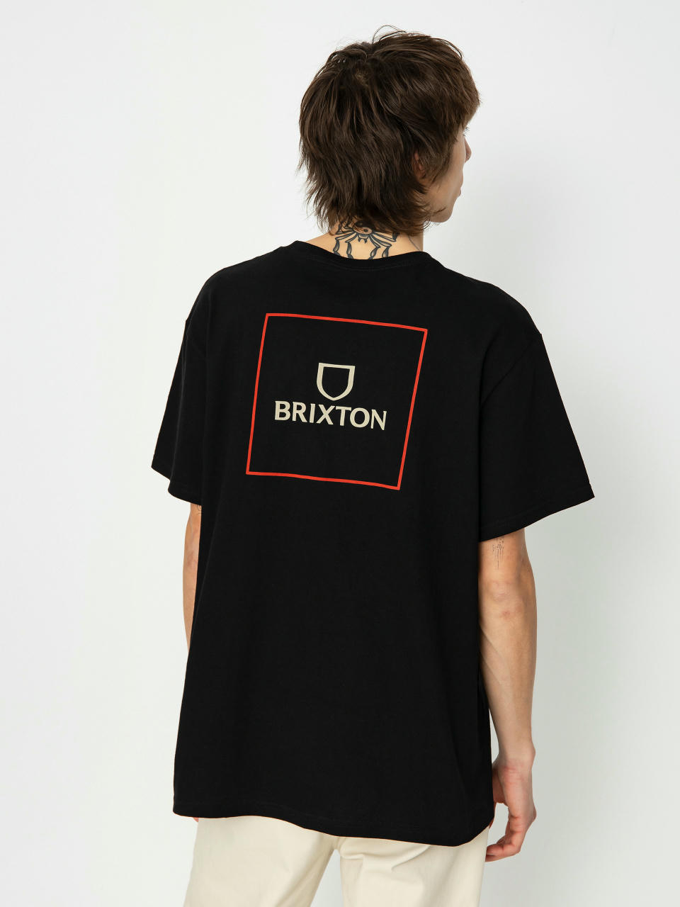 T-shirt Brixton Alpha Square Stt (black/casa red/sand)