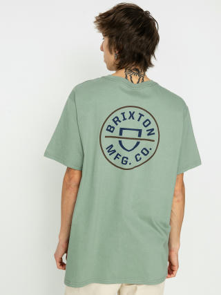 T-shirt Brixton Crest II Stt (chinois green/washed navy/sepi)