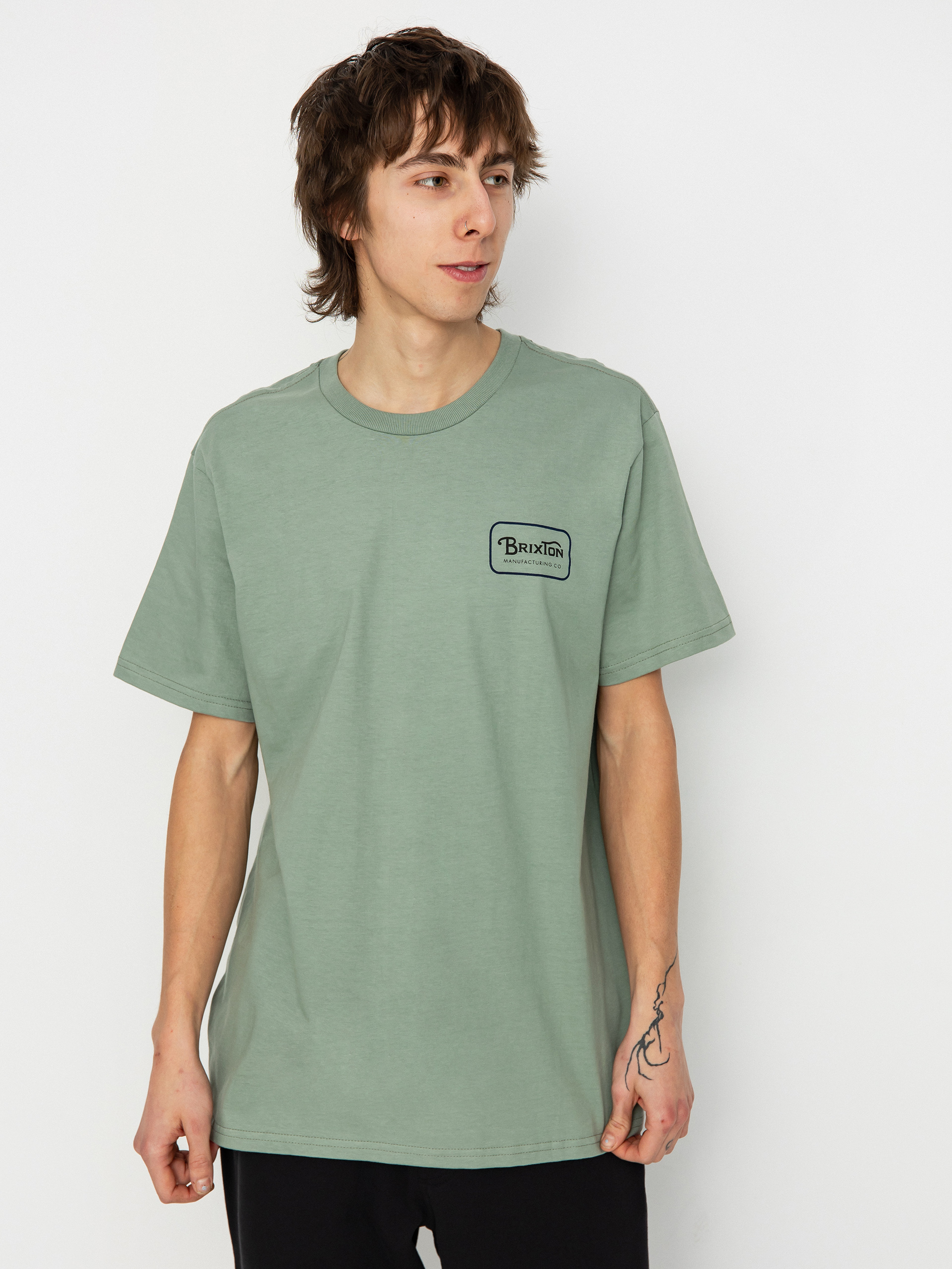 T-shirt Brixton Grade Stt (chinois green/washed navy/wash)