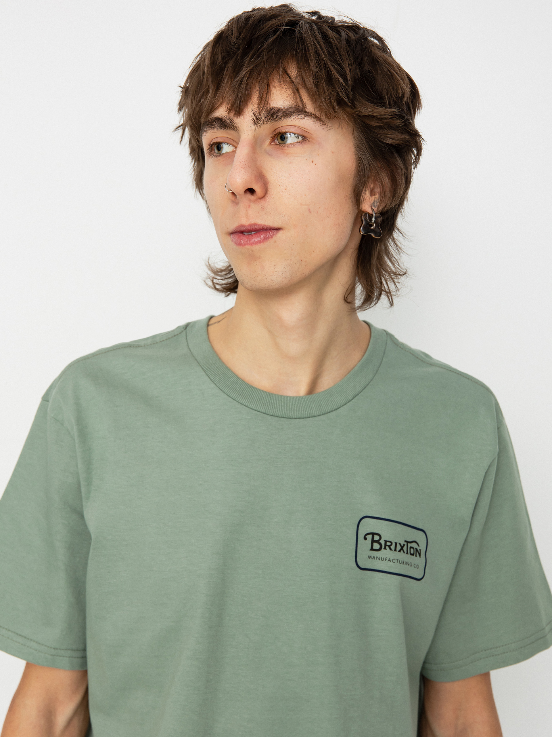 T-shirt Brixton Grade Stt (chinois green/washed navy/wash)