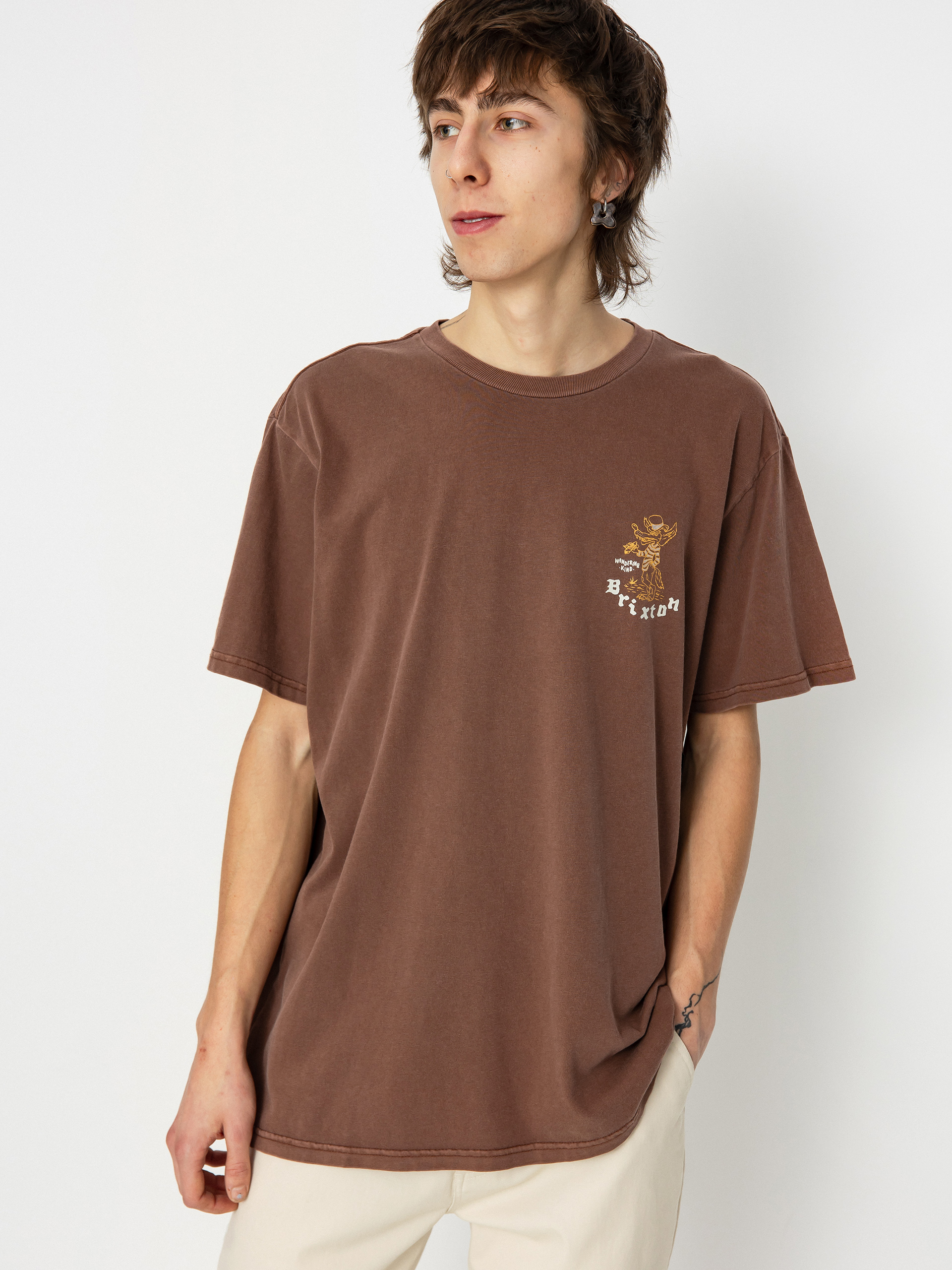 T-shirt Brixton Oakwood Stt (sepia worn wash)