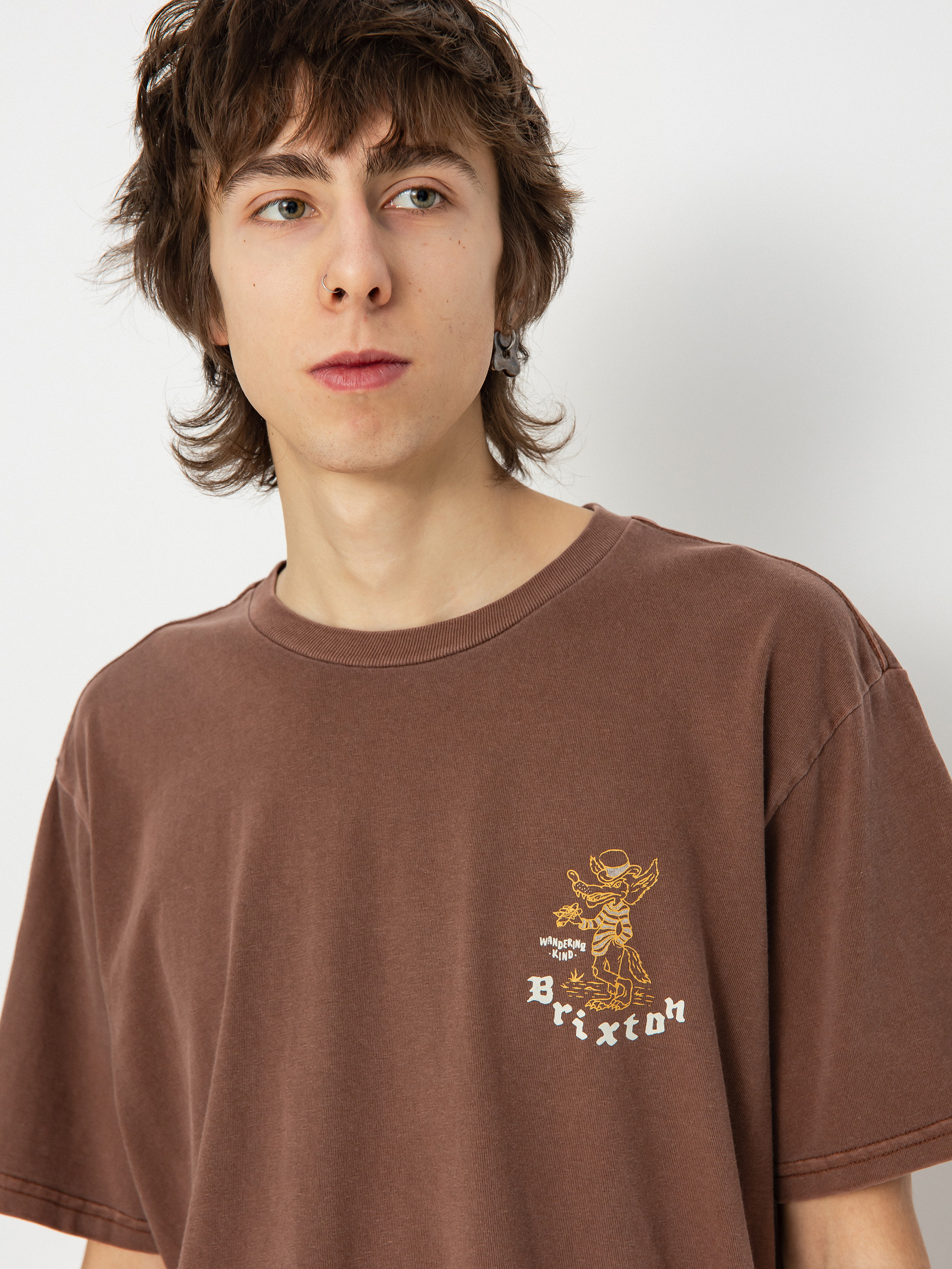 T-shirt Brixton Oakwood Stt (sepia worn wash)