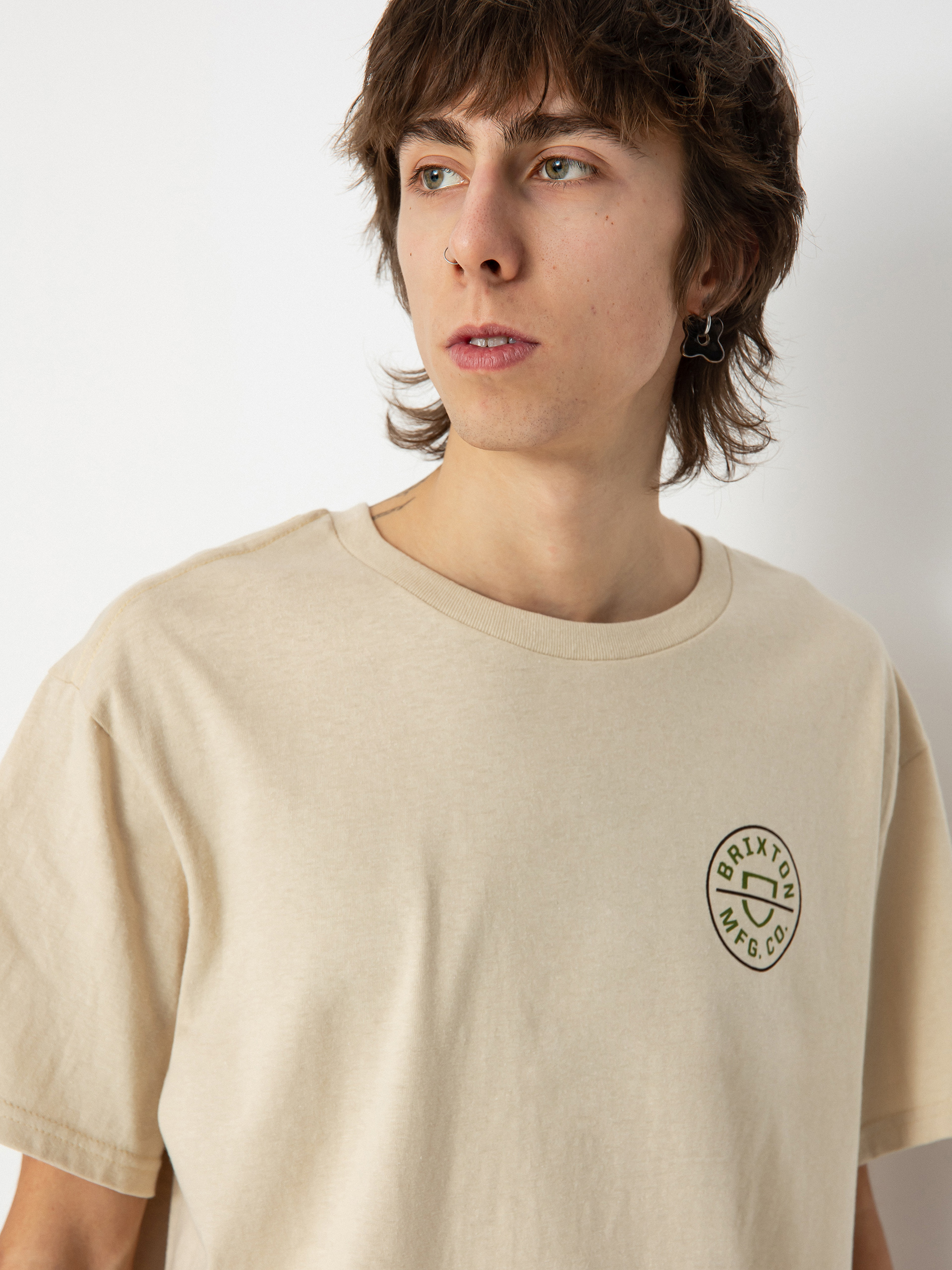 T-shirt Brixton Crest II Stt (cream/sea kelp/sepia)