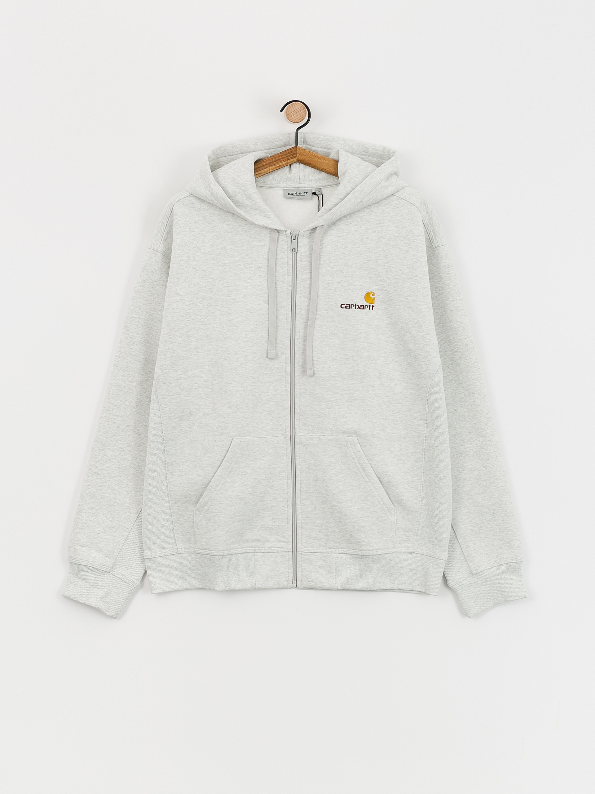 Bluza z kapturem Carhartt WIP American Script ZHD (ash heather)