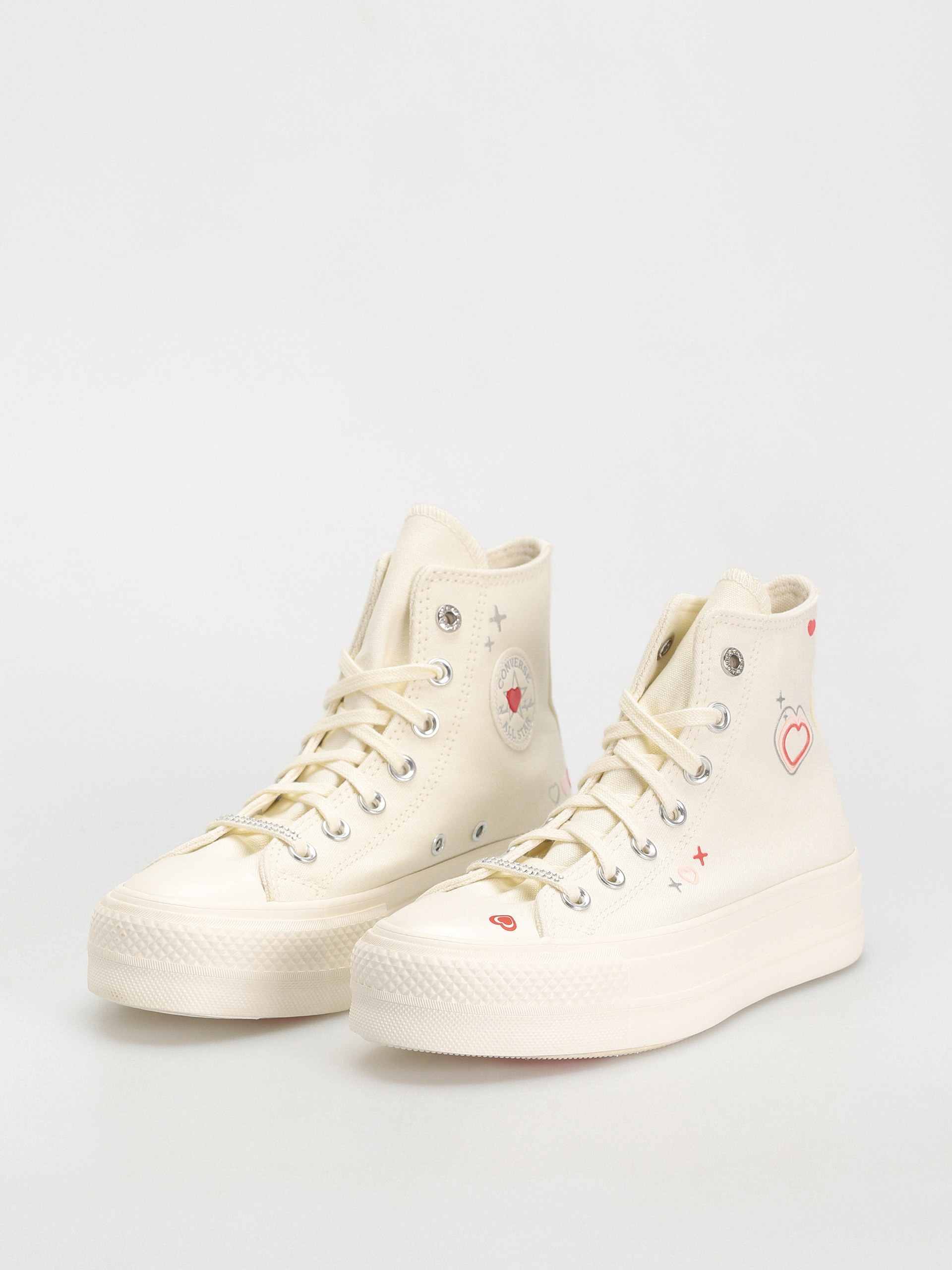 Women's high fashion white converse