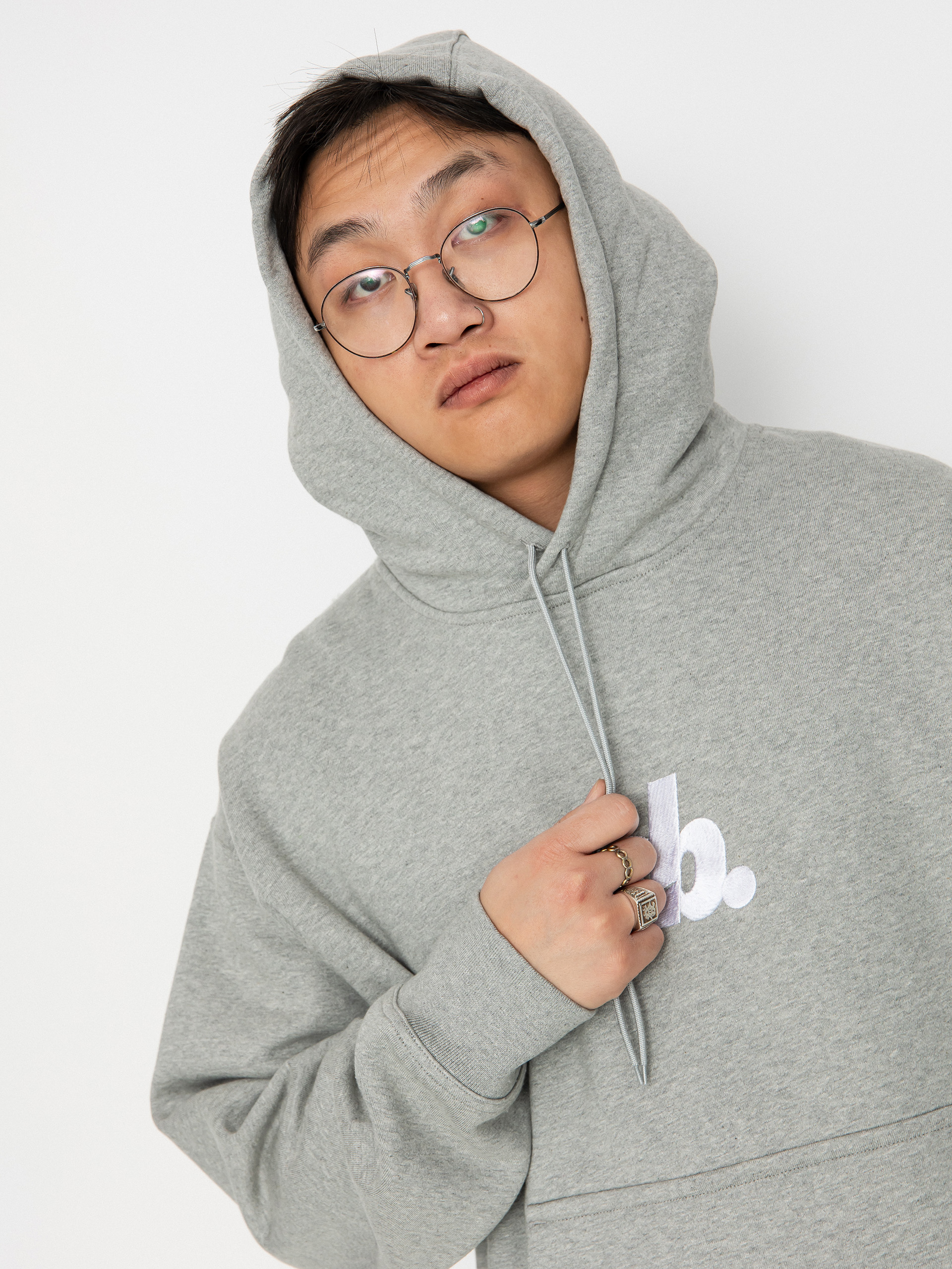 Bluza z kapturem Nike SB Essential HBR HD (dk grey heather/white)