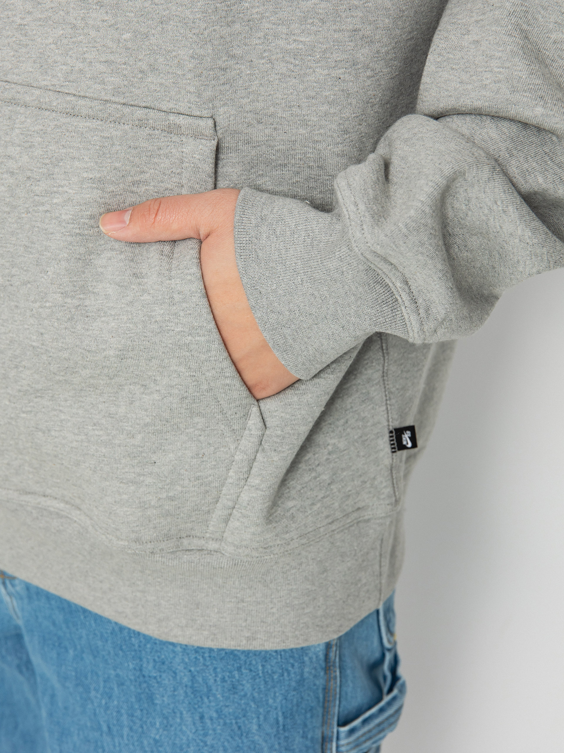 Bluza z kapturem Nike SB Essential HBR HD (dk grey heather/white)