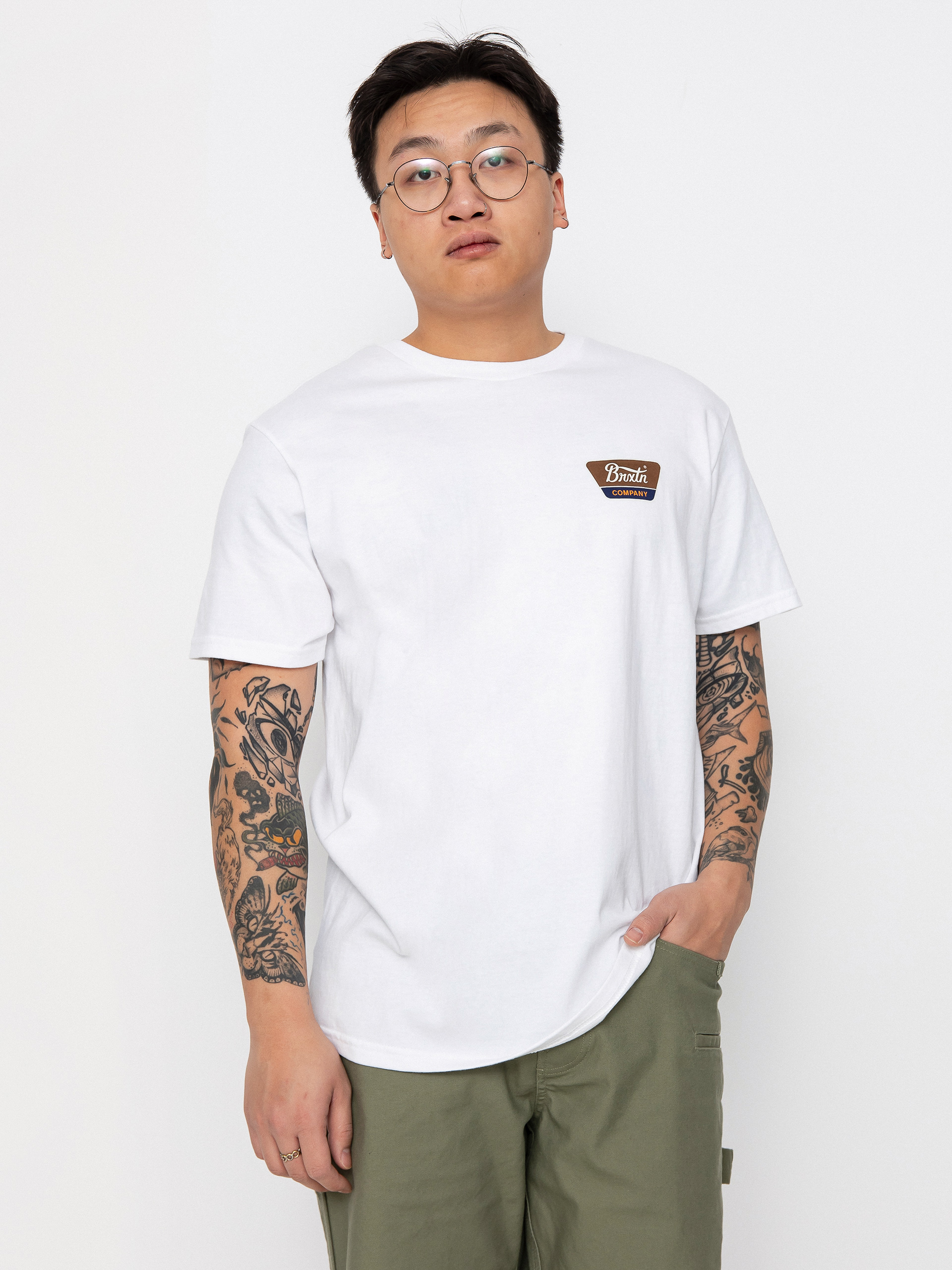 T-shirt Brixton Linwood Stt (white/sepia/beige)