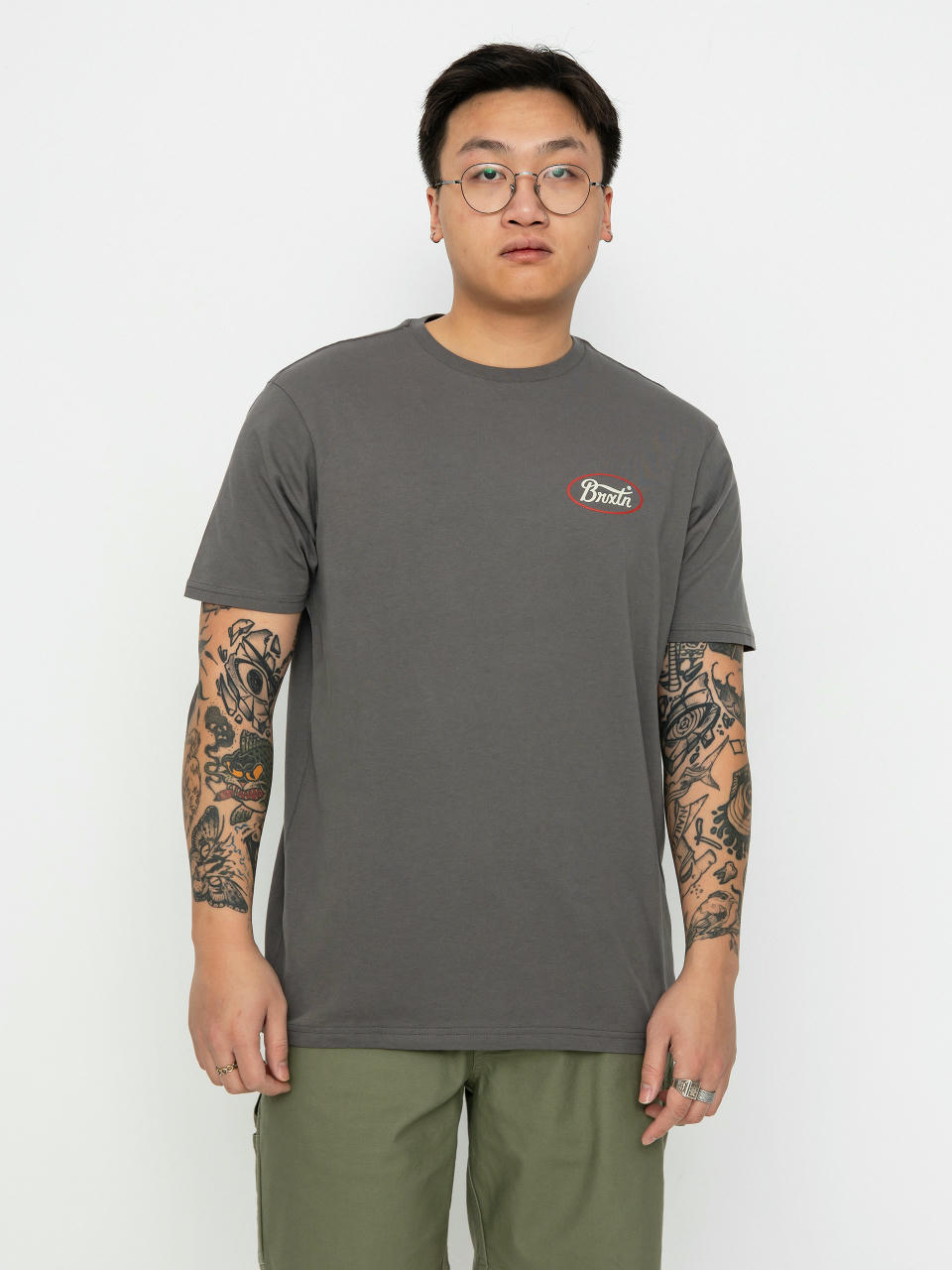 T-shirt Brixton Parsons Tlrt (charcoal/casa red/whitecap)