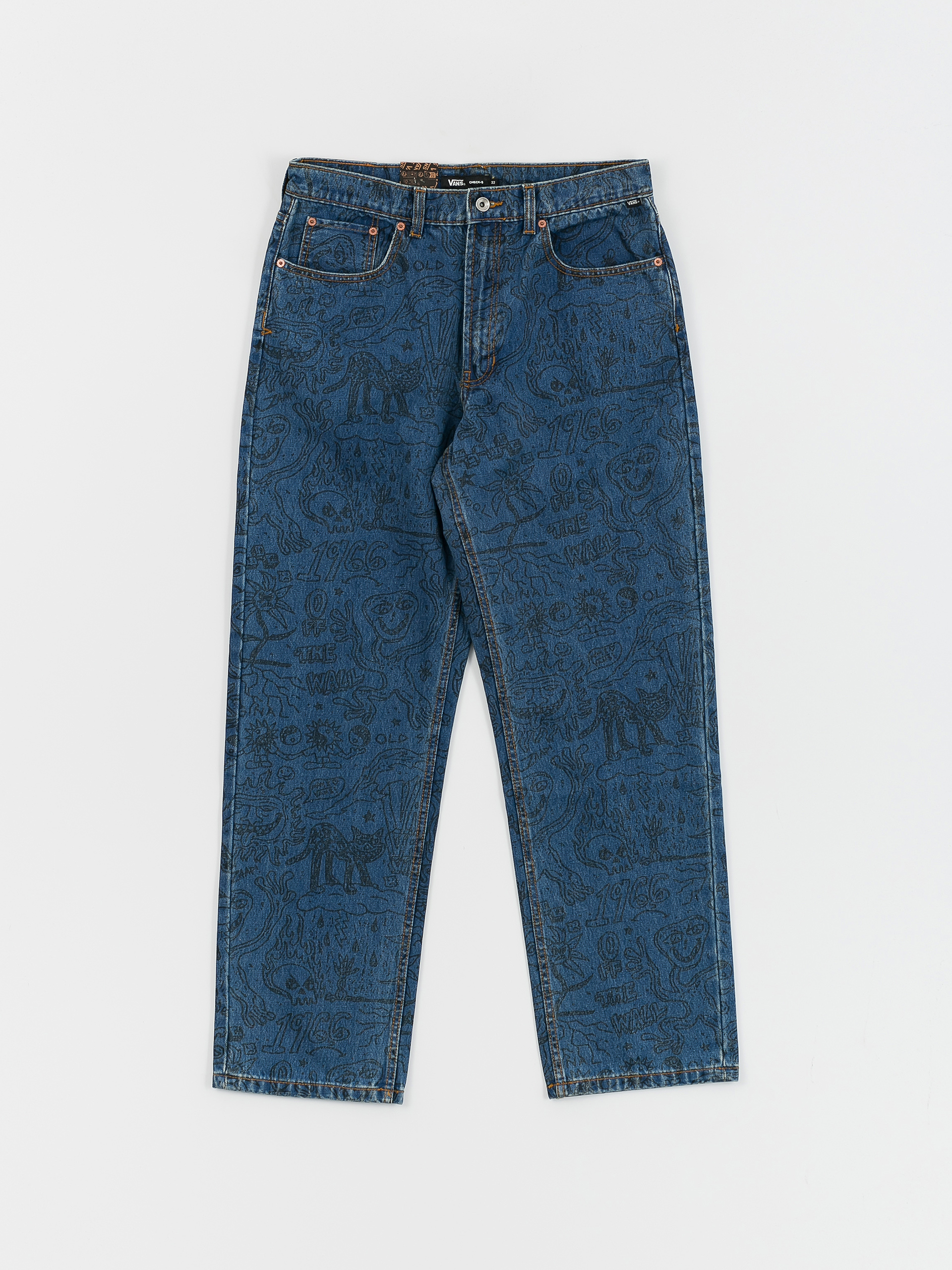Spodnie Vans Check 5 Printed Loose Denim (vintage indigo)