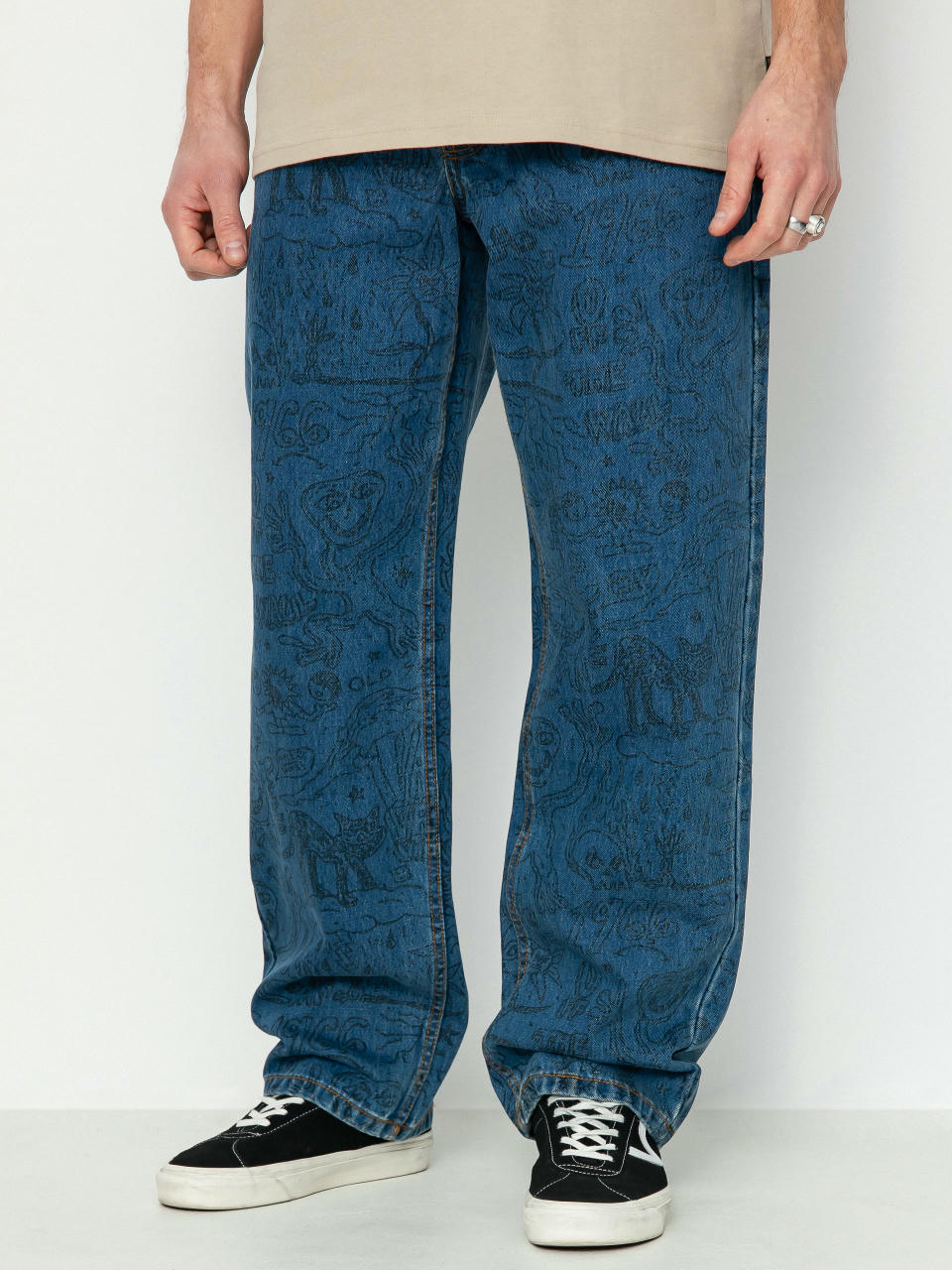 Spodnie Vans Check 5 Printed Loose Denim (vintage indigo)