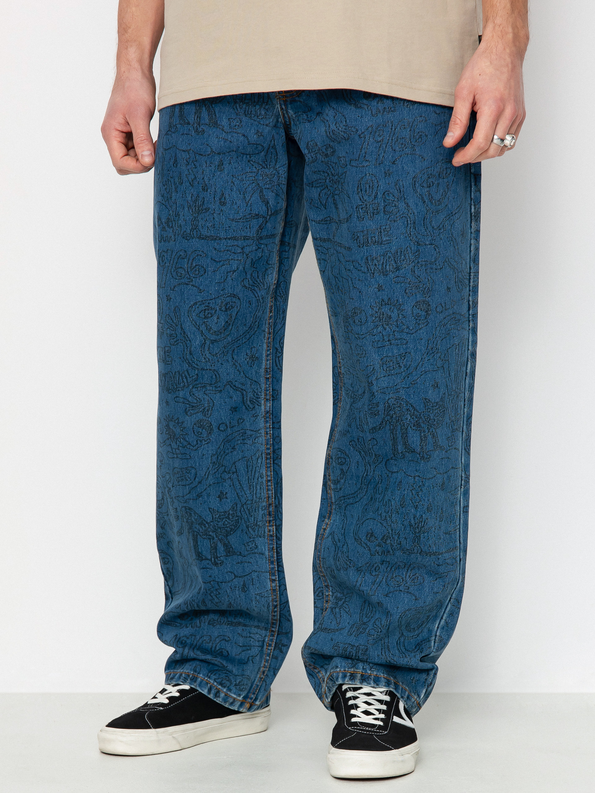 Spodnie Vans Check 5 Printed Loose Denim (vintage indigo)