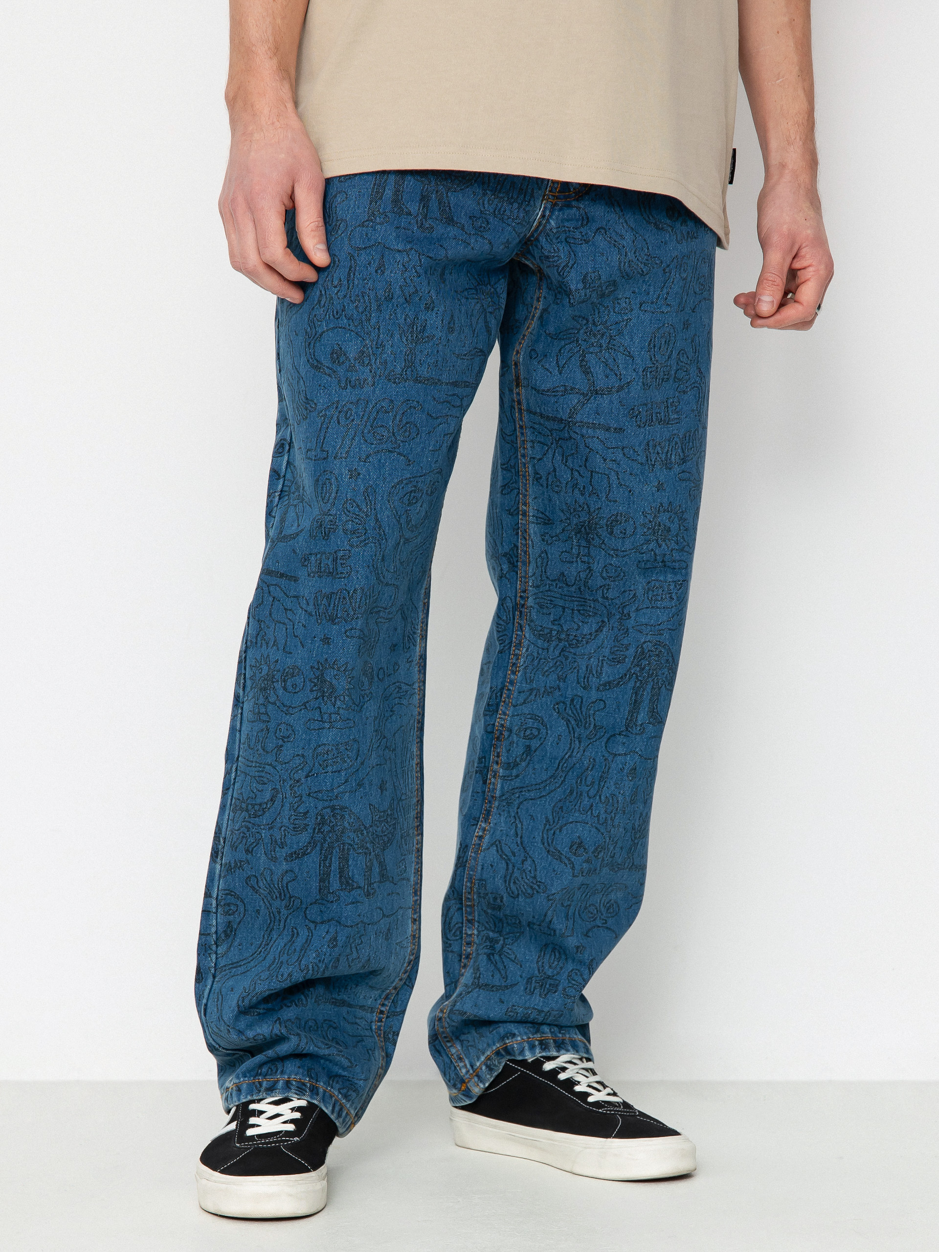 Spodnie Vans Check 5 Printed Loose Denim (vintage indigo)