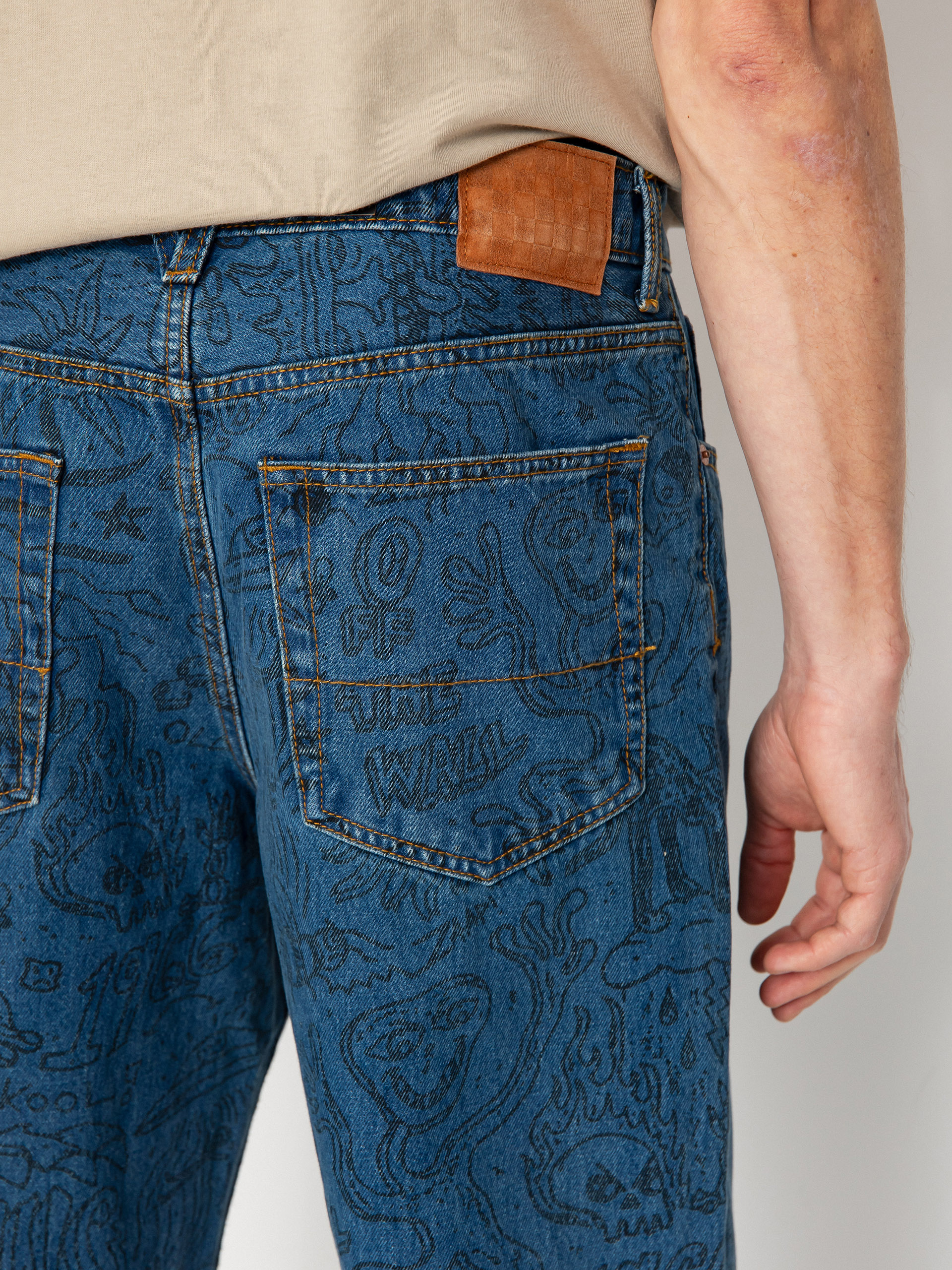 Spodnie Vans Check 5 Printed Loose Denim (vintage indigo)
