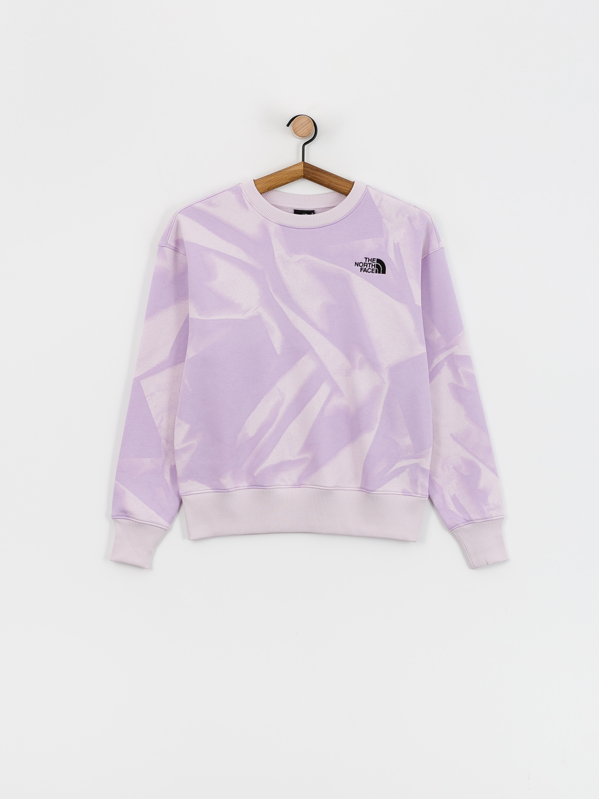 Bluza The North Face Essential Crew Print Wmn (icy lilac garment fold)