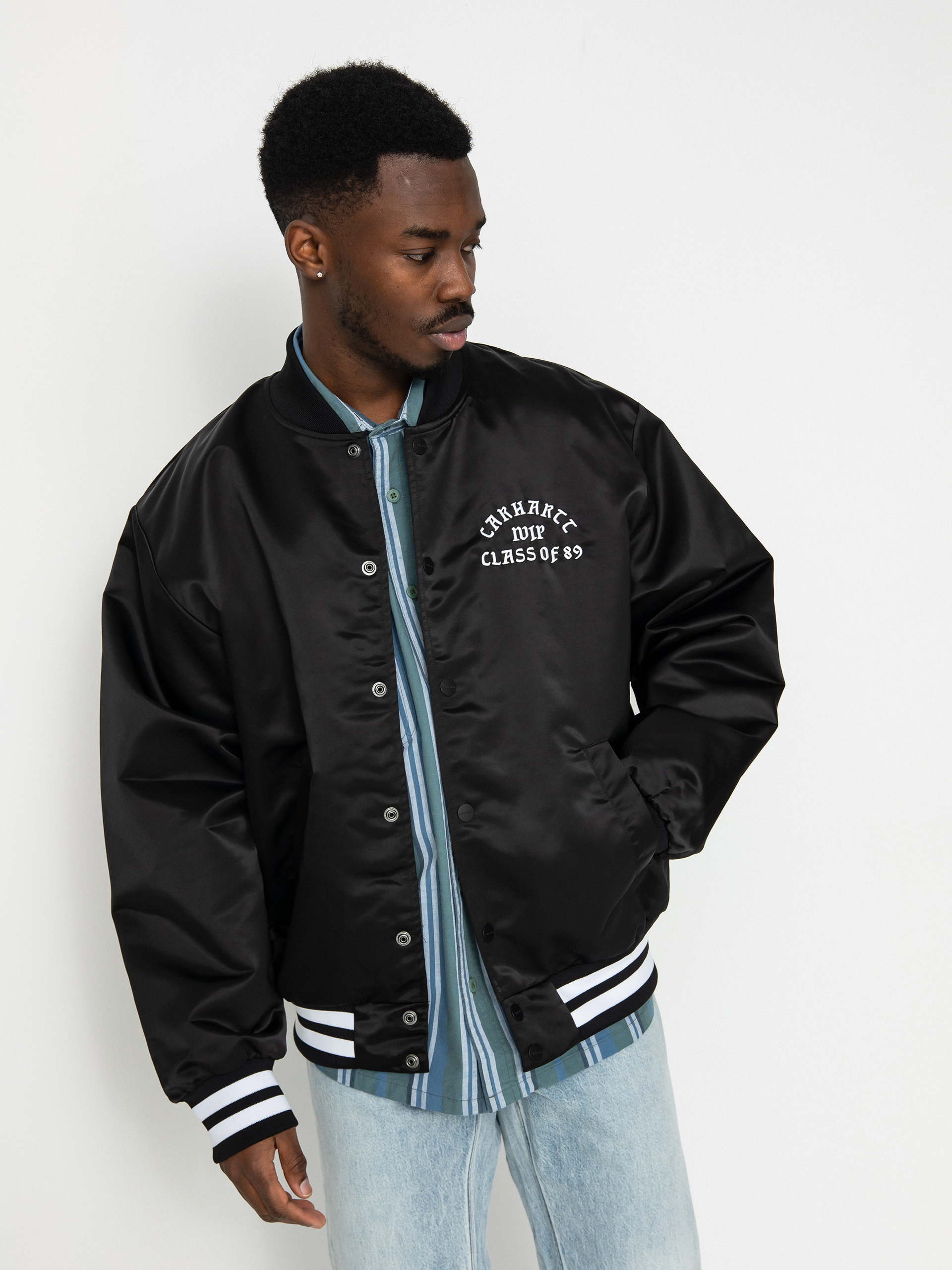 Kurtka Carhartt WIP Class of 89 Bomber - czarny (black/white) Kurtka Carhartt WIP Class of 89 Bomber - czarny (black/white)